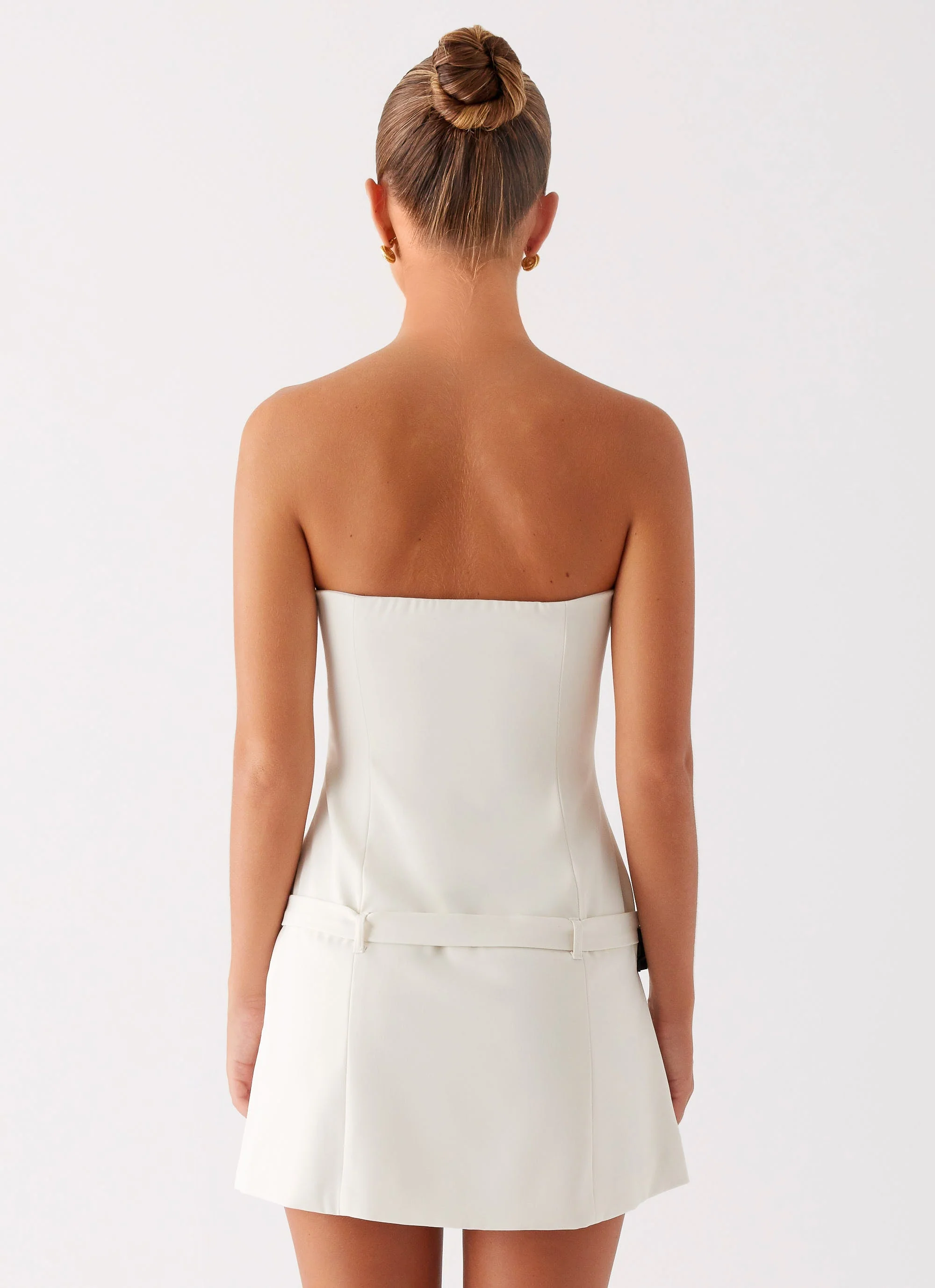 Lume Strapless Mini Dress - Ivory - Image 2