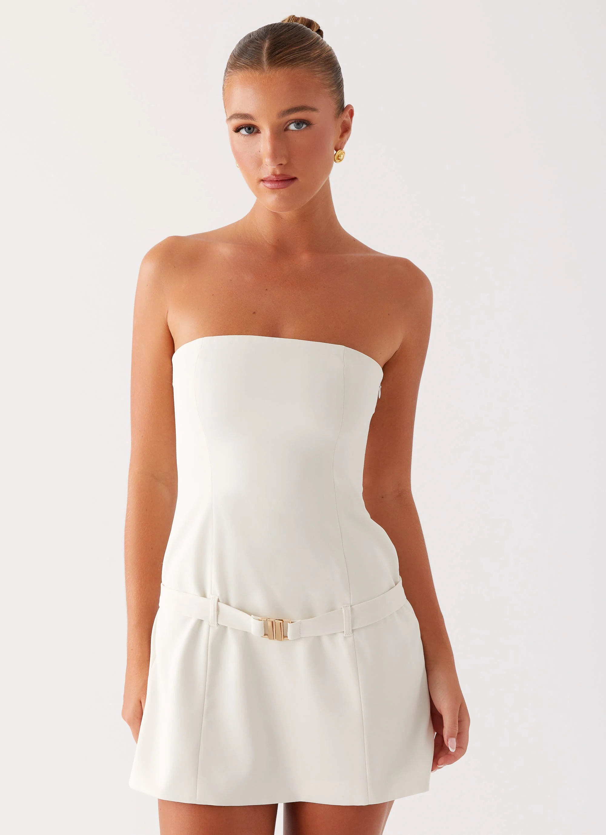 Lume Strapless Mini Dress - Ivory - Image 5