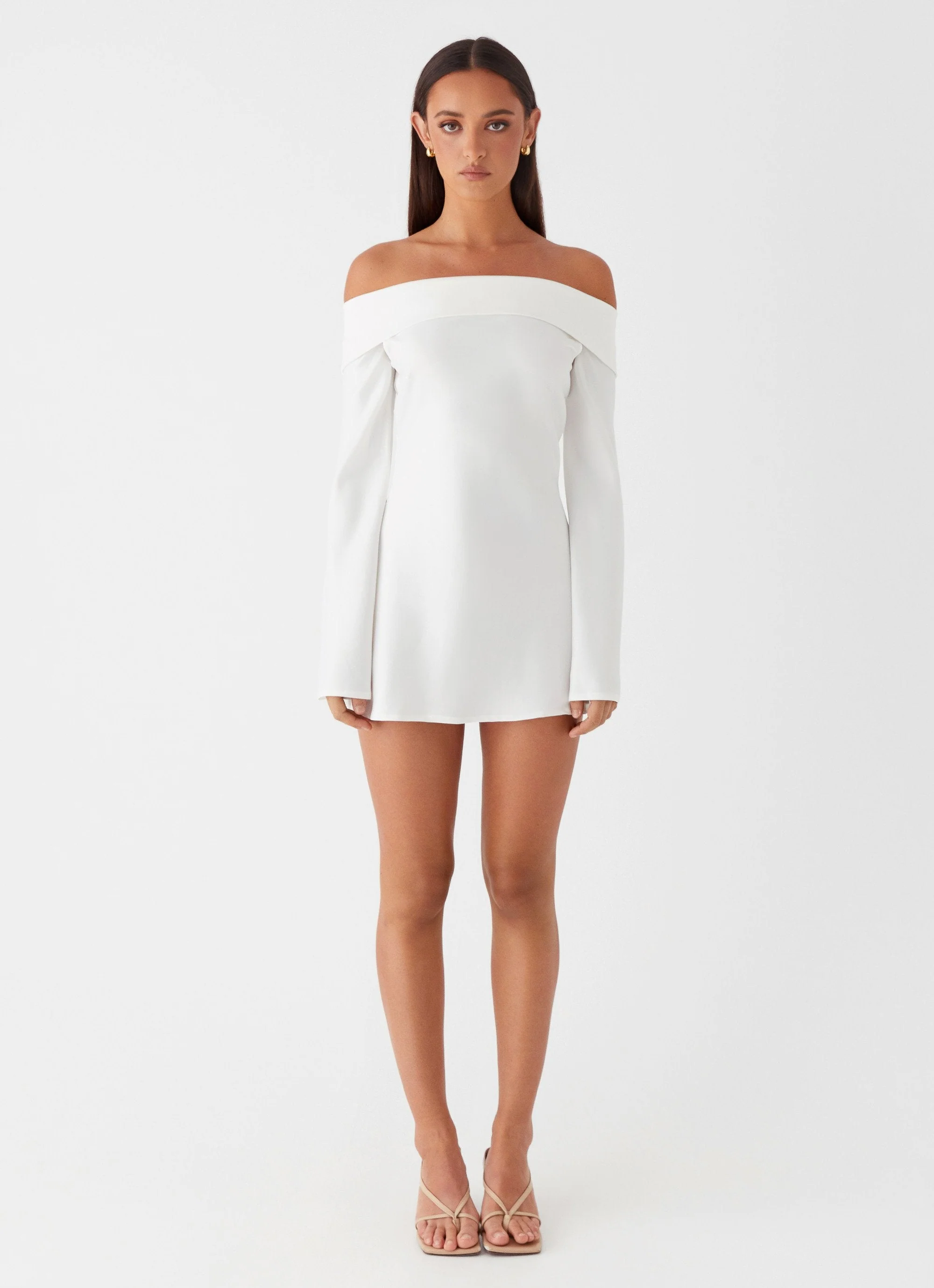 Lumina Long Sleeve Mini Dress - White - Image 2