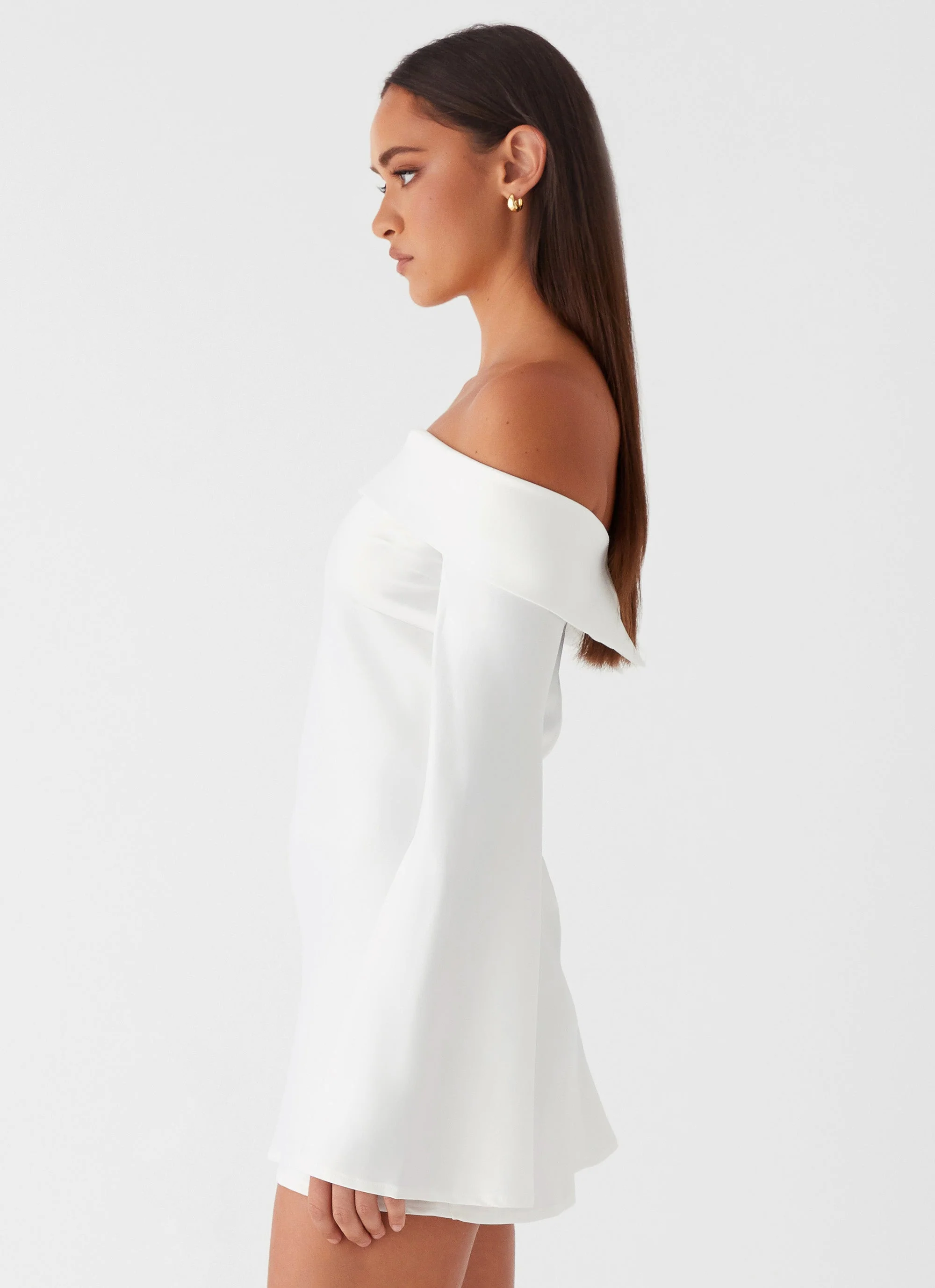 Lumina Long Sleeve Mini Dress - White - Image 3