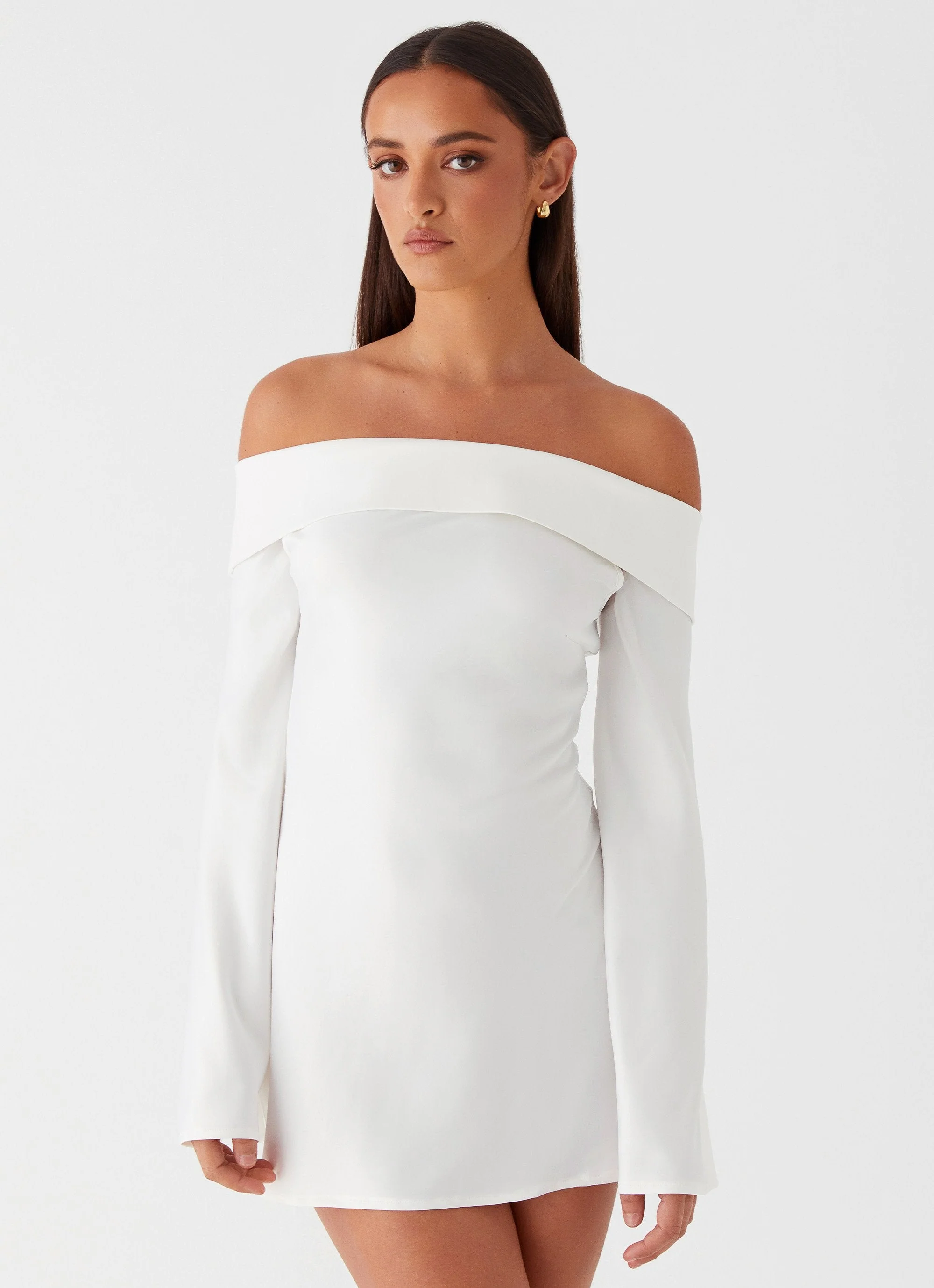 Lumina Long Sleeve Mini Dress - White - Image 4