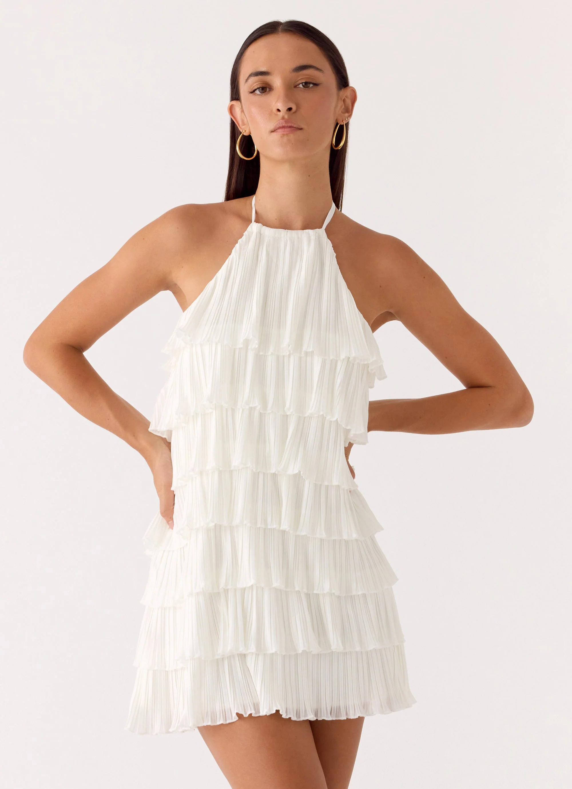 Lunar Bloom Mini Dress - Ivory - Image 4
