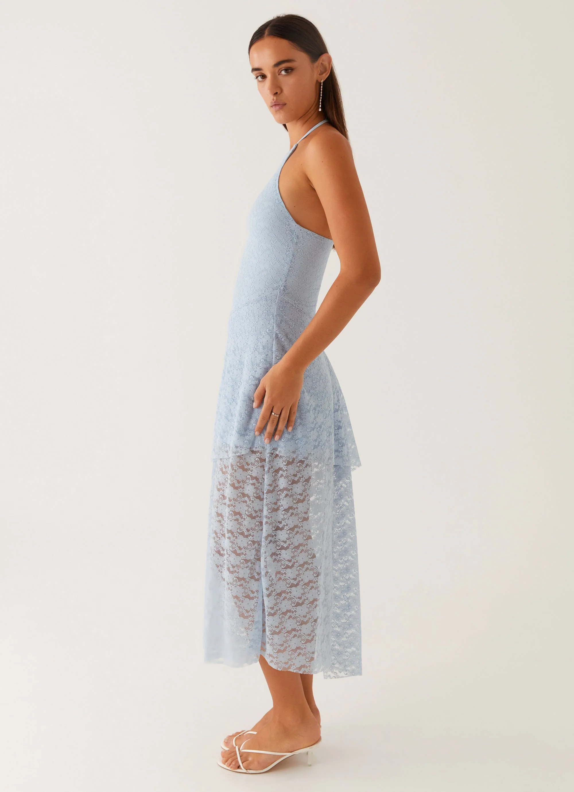 Lyndal Lace Midi Dress - Blue - Image 3