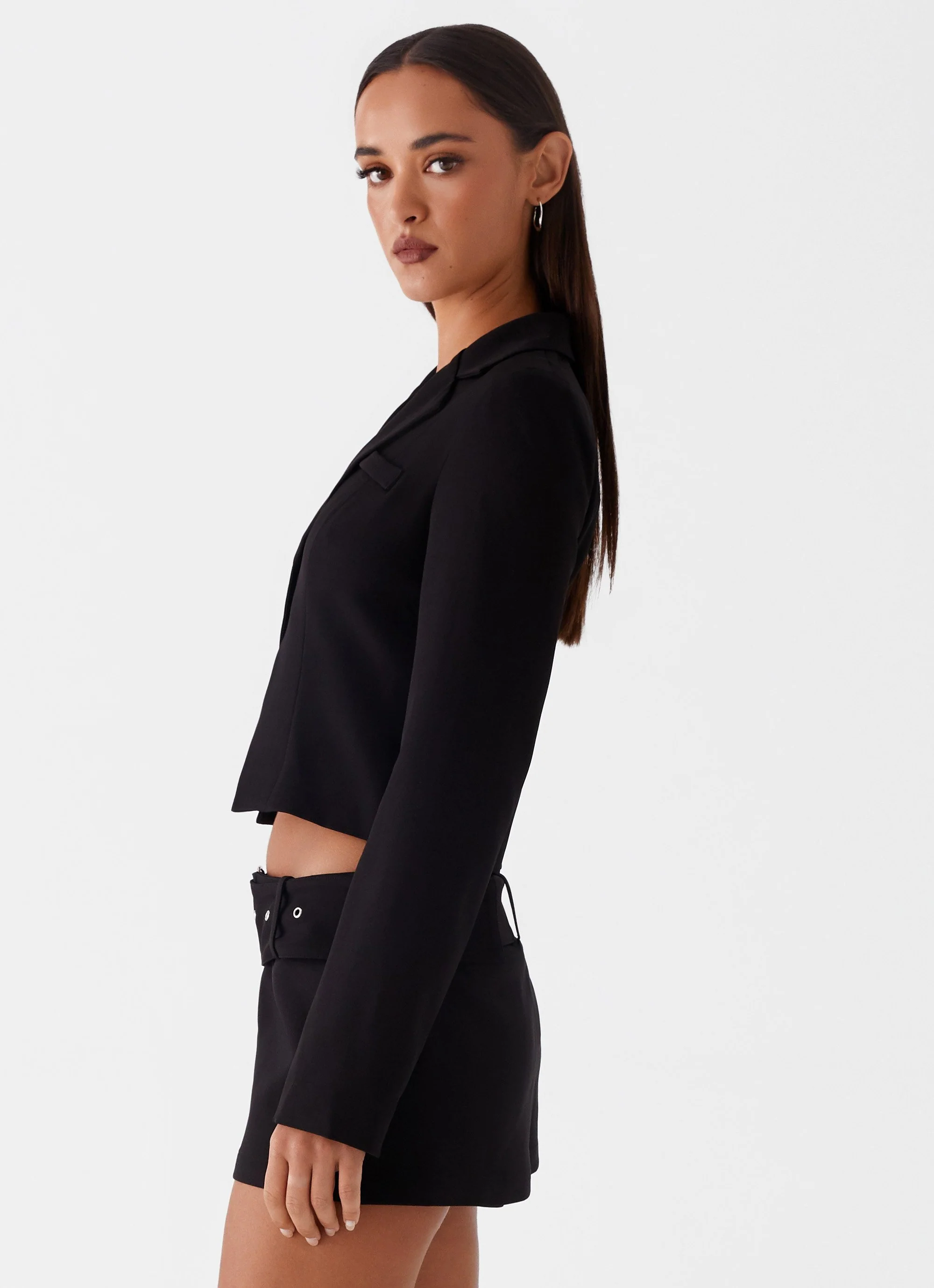 Lynden Blazer Top - Black - Image 4