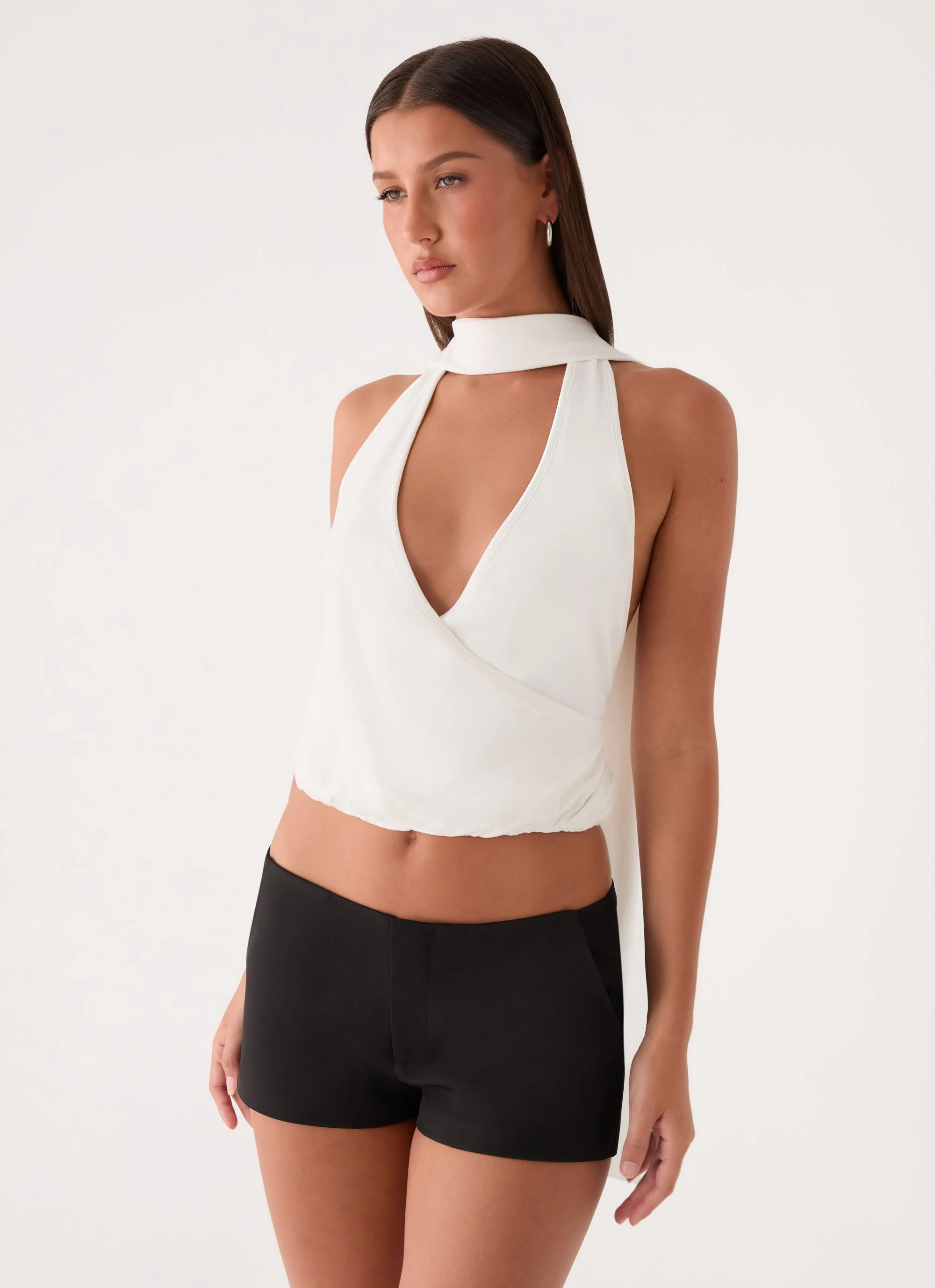 Lynna Scarf Top - White - Image 5