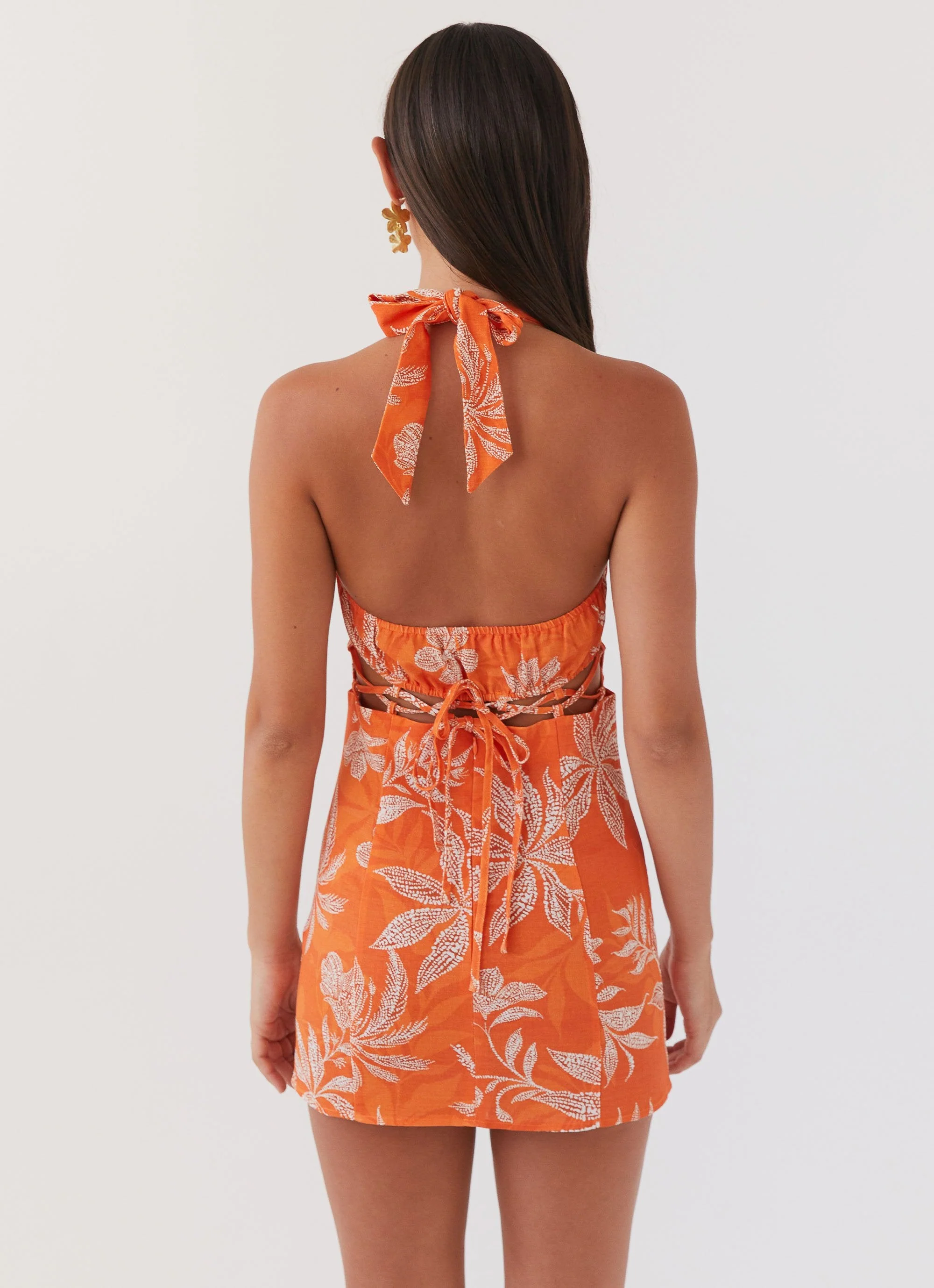 Lyra Linen Mini Dress - Tropic Sunset - Image 5