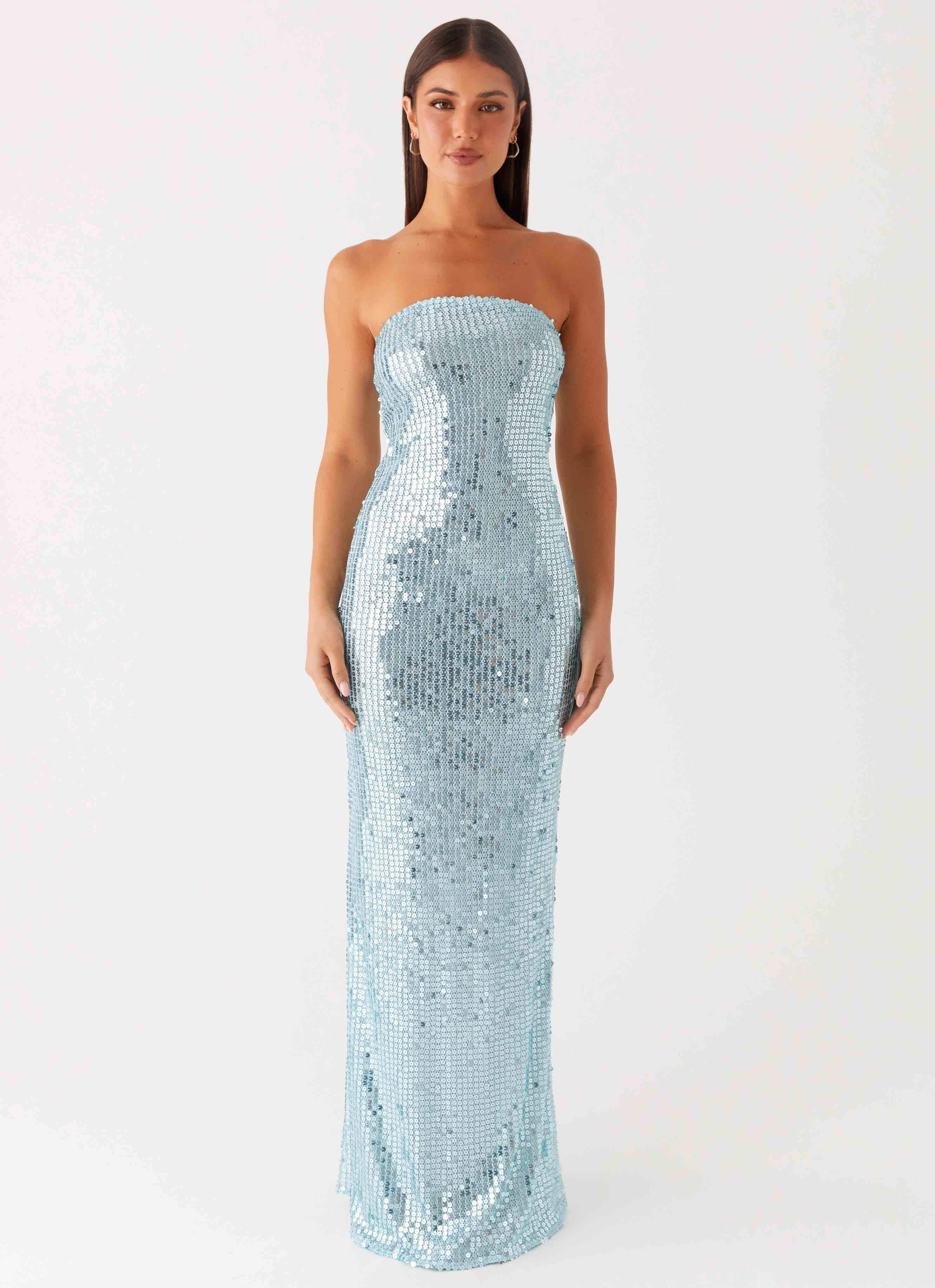 Lyric Sequin Maxi Dress - Turquoise - Image 5