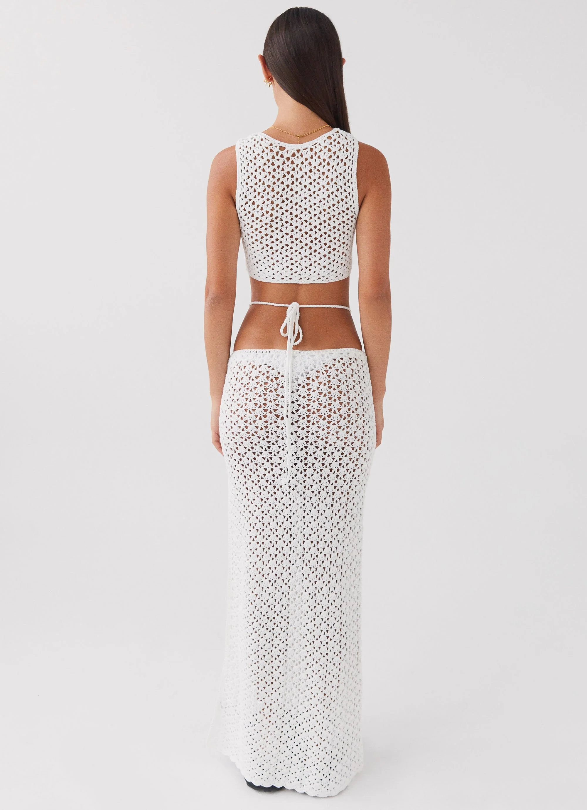 Mabel Bay Crochet Maxi Skirt - White - Image 4