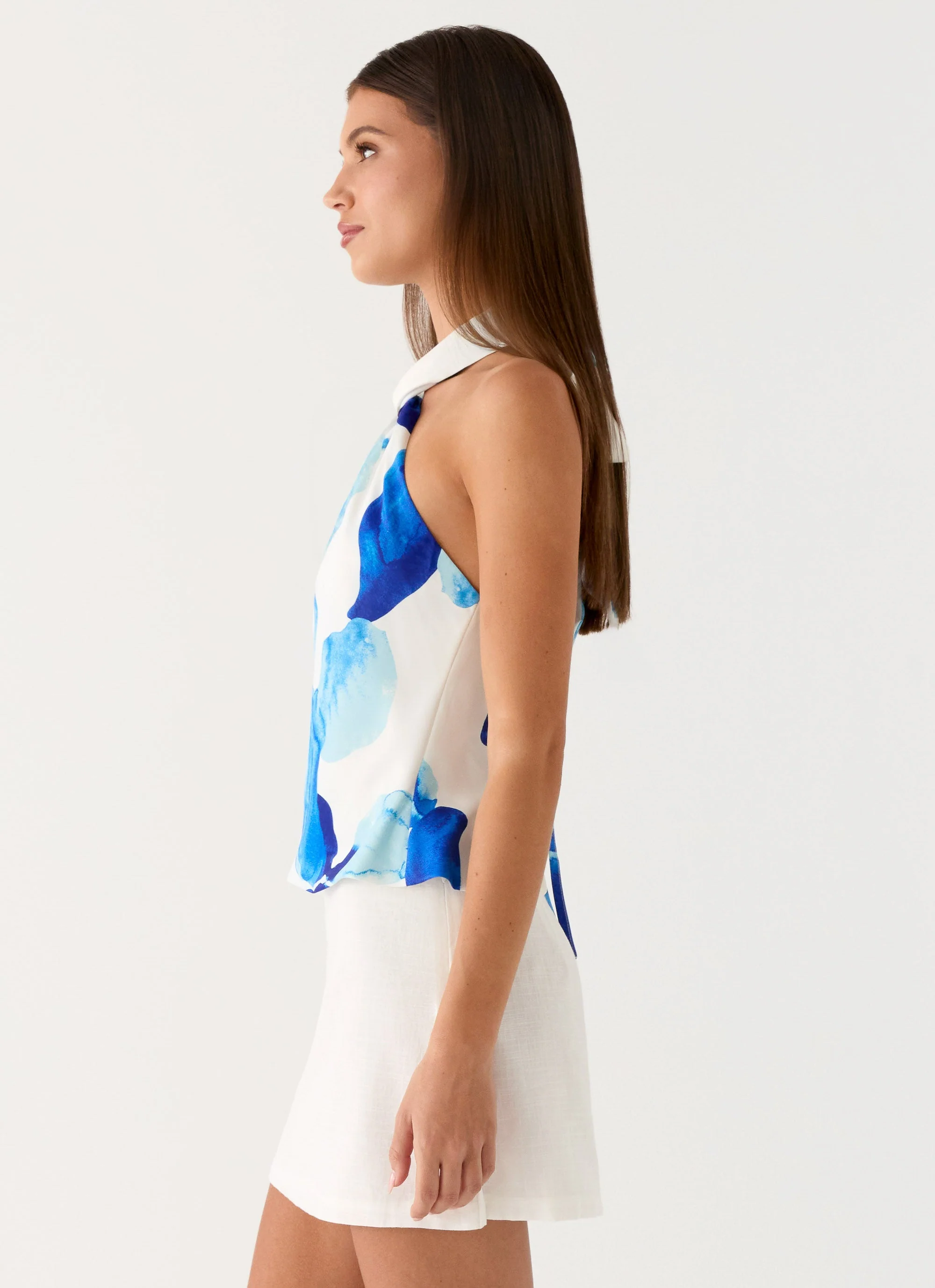 Maddox Scarf Top - Cerulean Bloom - Image 2