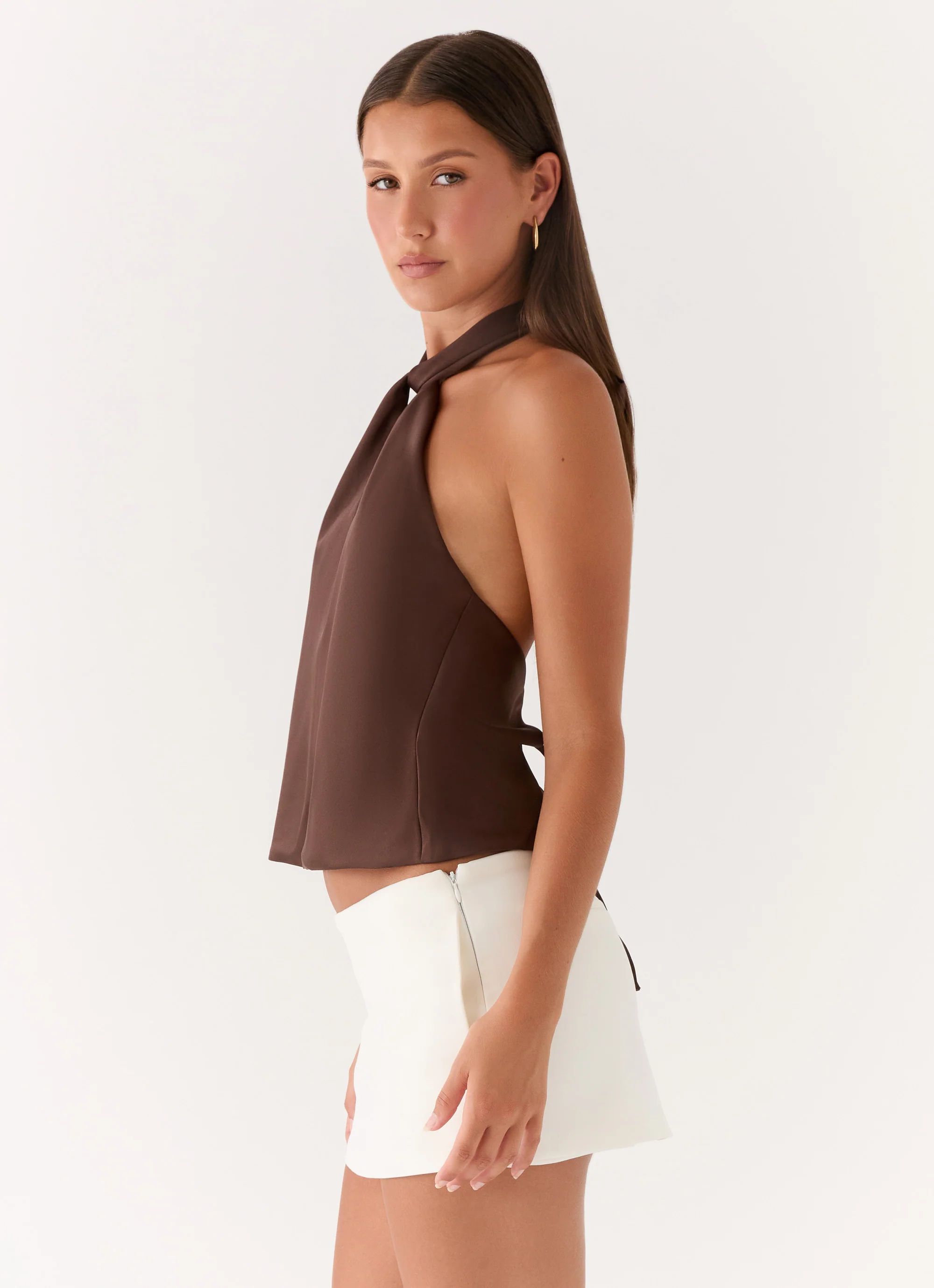 Maddox Scarf Top - Chocolate - Image 3