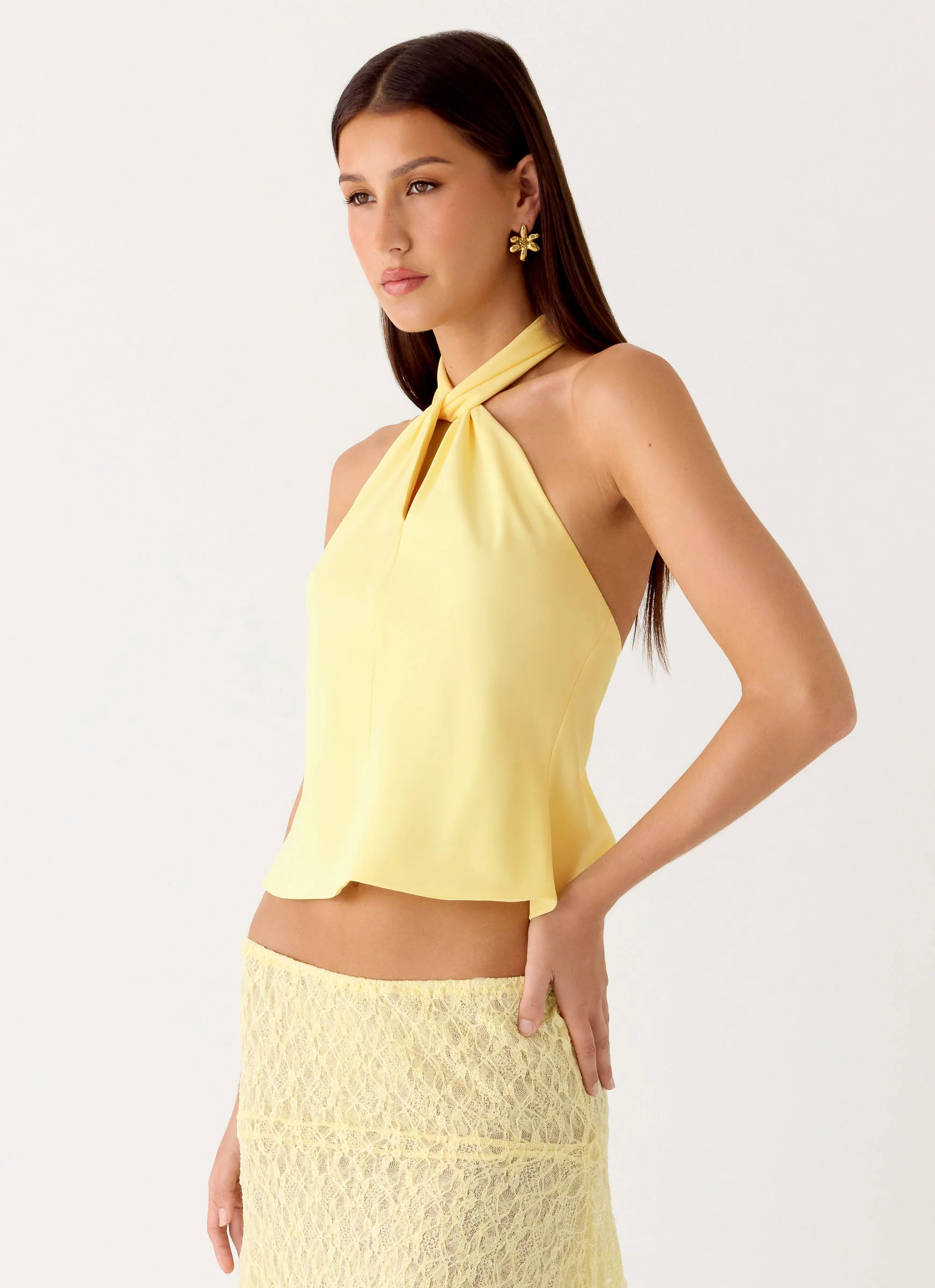 Maddox Scarf Top - Lemon - Image 5