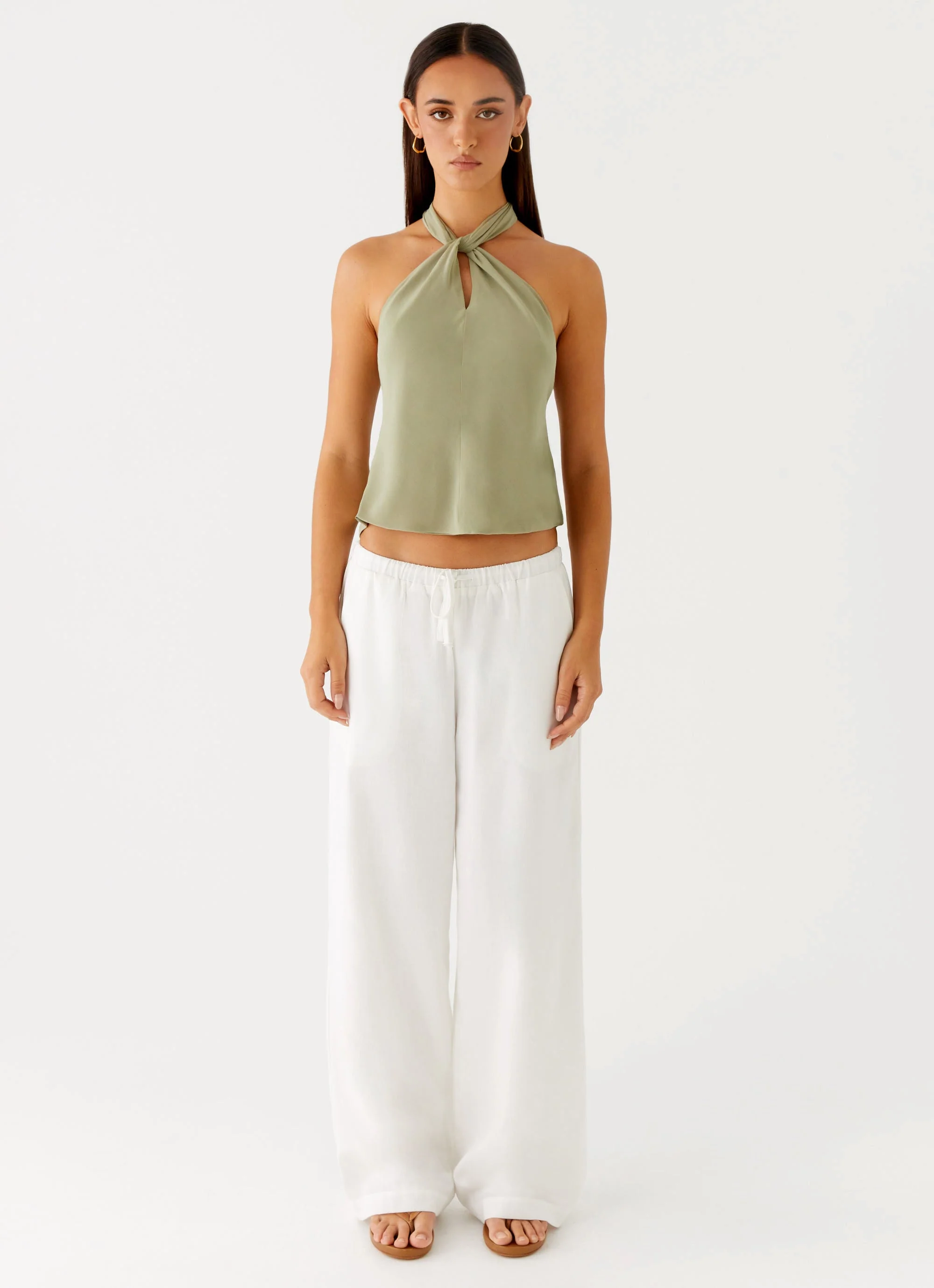 Maddox Scarf Top - Sage - Image 3