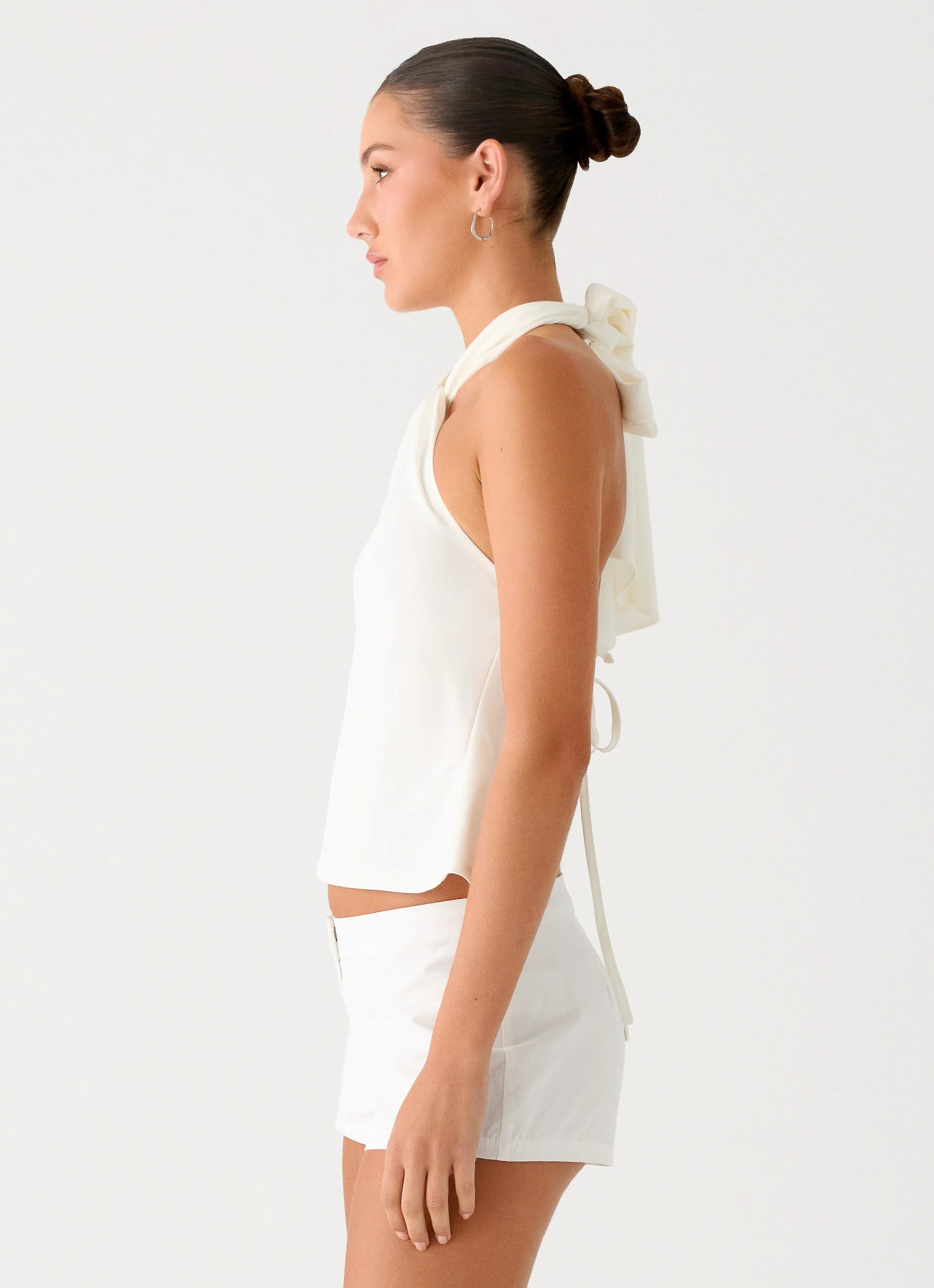Maddox Scarf Top - White - Image 2