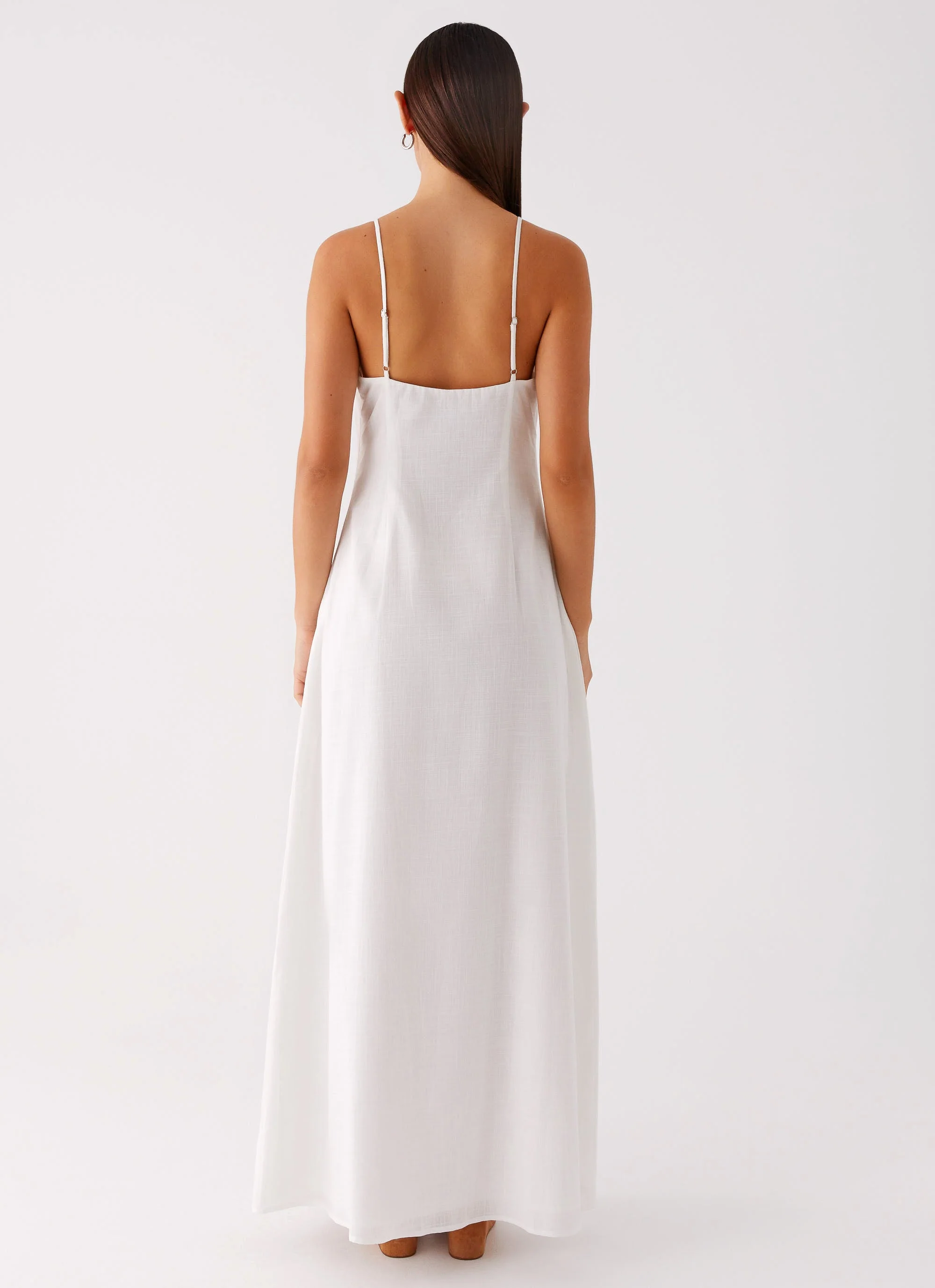 Madeleine Scoop Neck Maxi Dress - Off White - Image 2