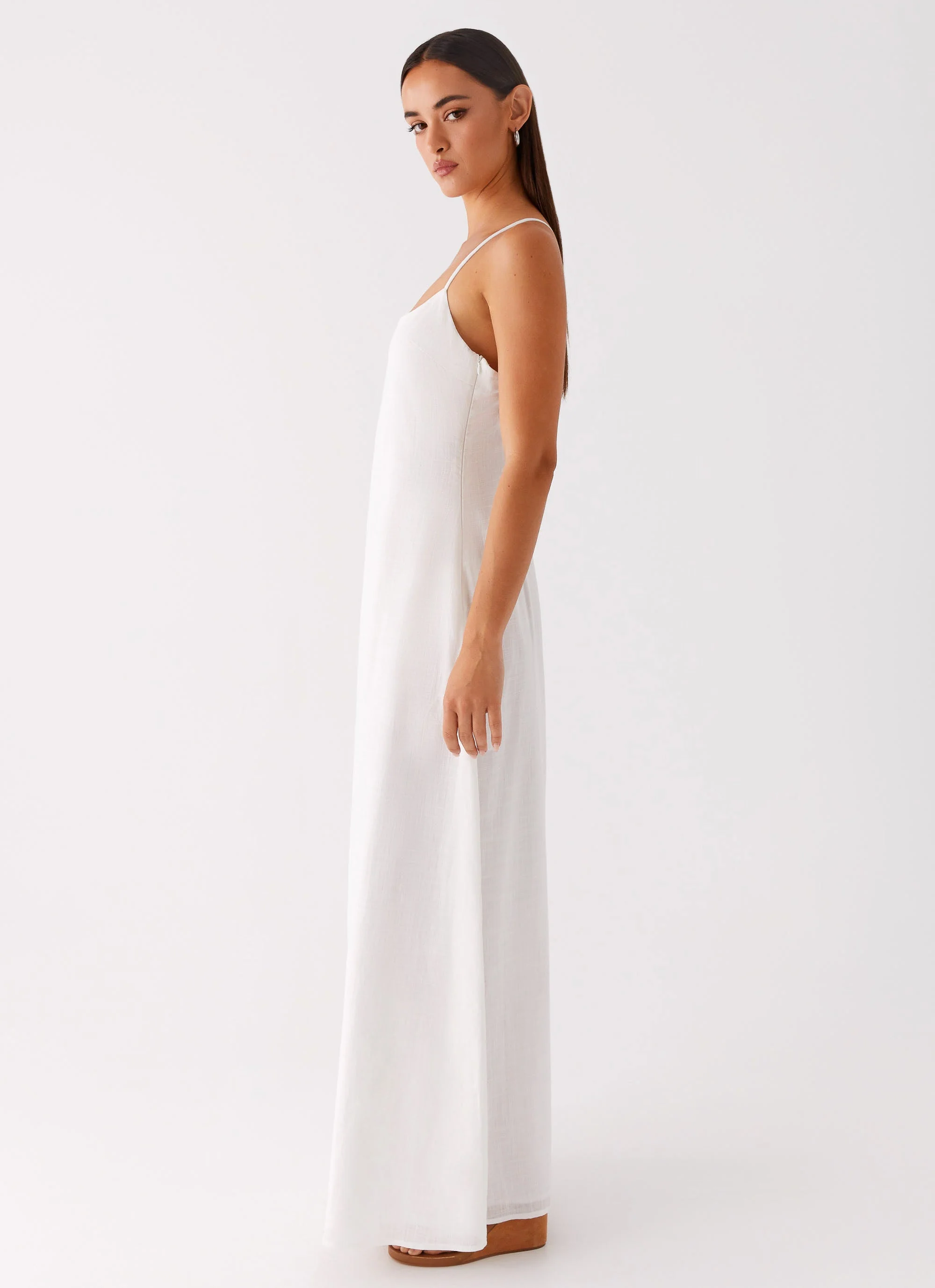 Madeleine Scoop Neck Maxi Dress - Off White - Image 6