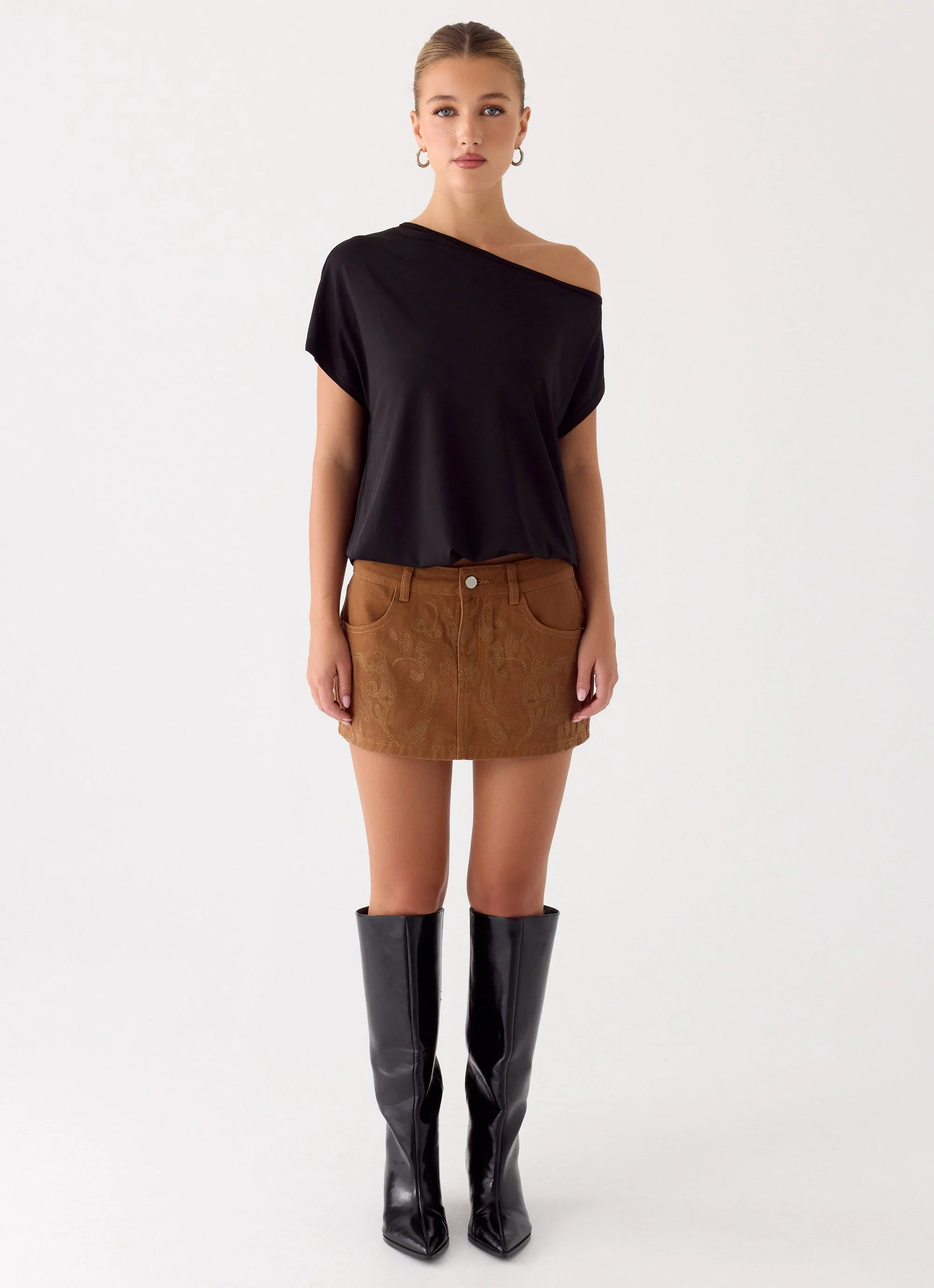 Maeve Mini Skirt - Tan - Image 2