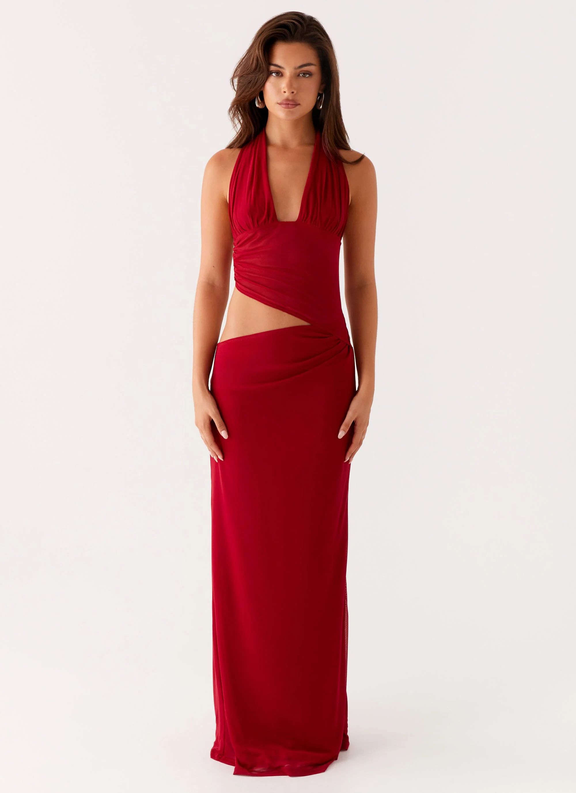Main Act Halter Maxi Dress - Raspberry - Image 3