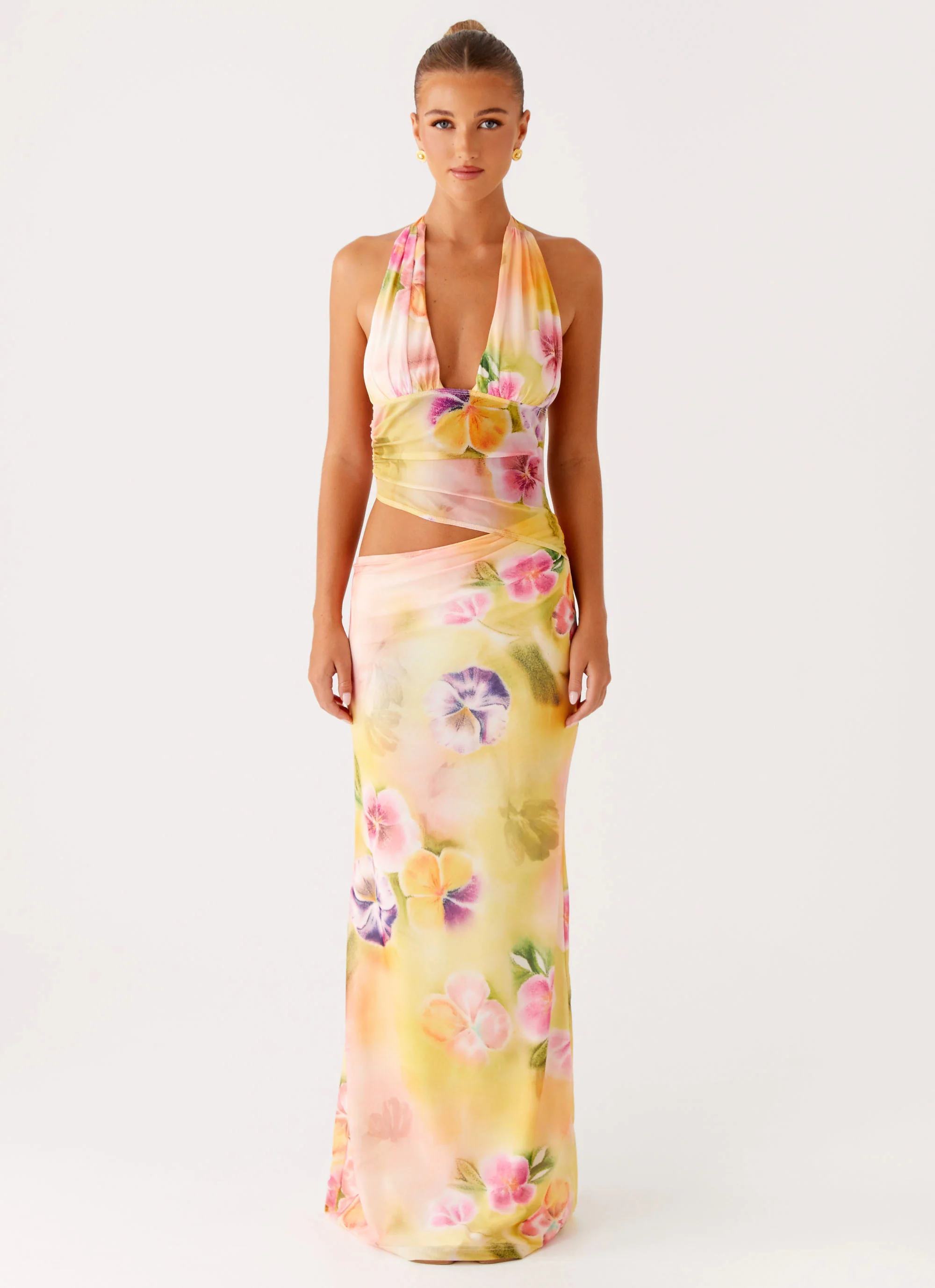 Main Act Halter Maxi Dress - Sunburst Floral - Image 2