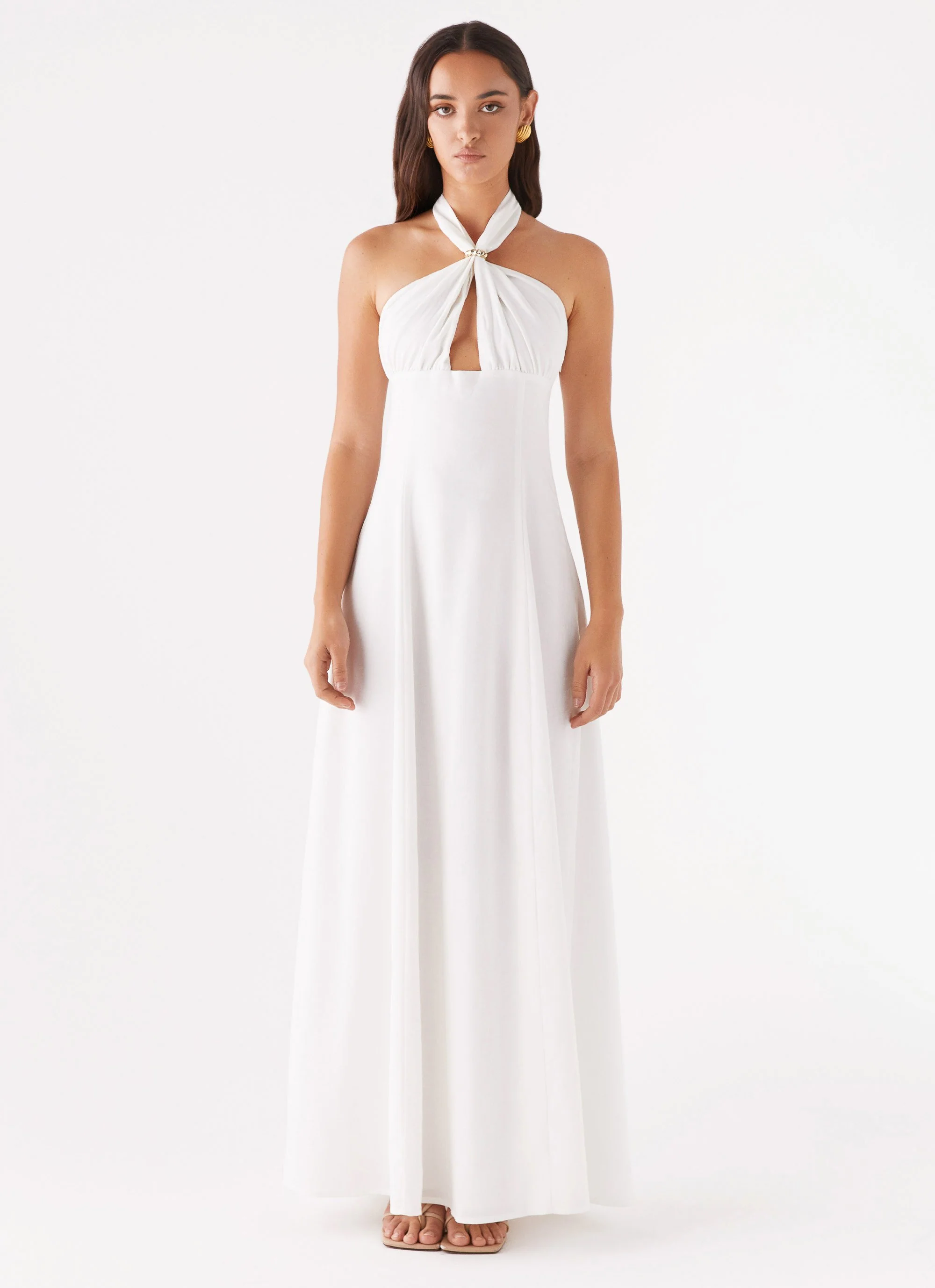 Maison Linen Maxi Dress - White - Image 3