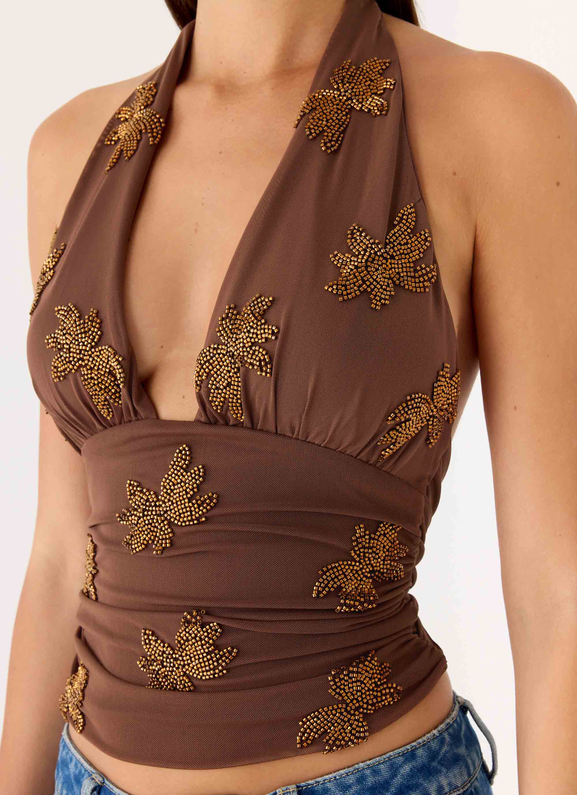 Malachi Beaded Top - Chocolate - Image 6