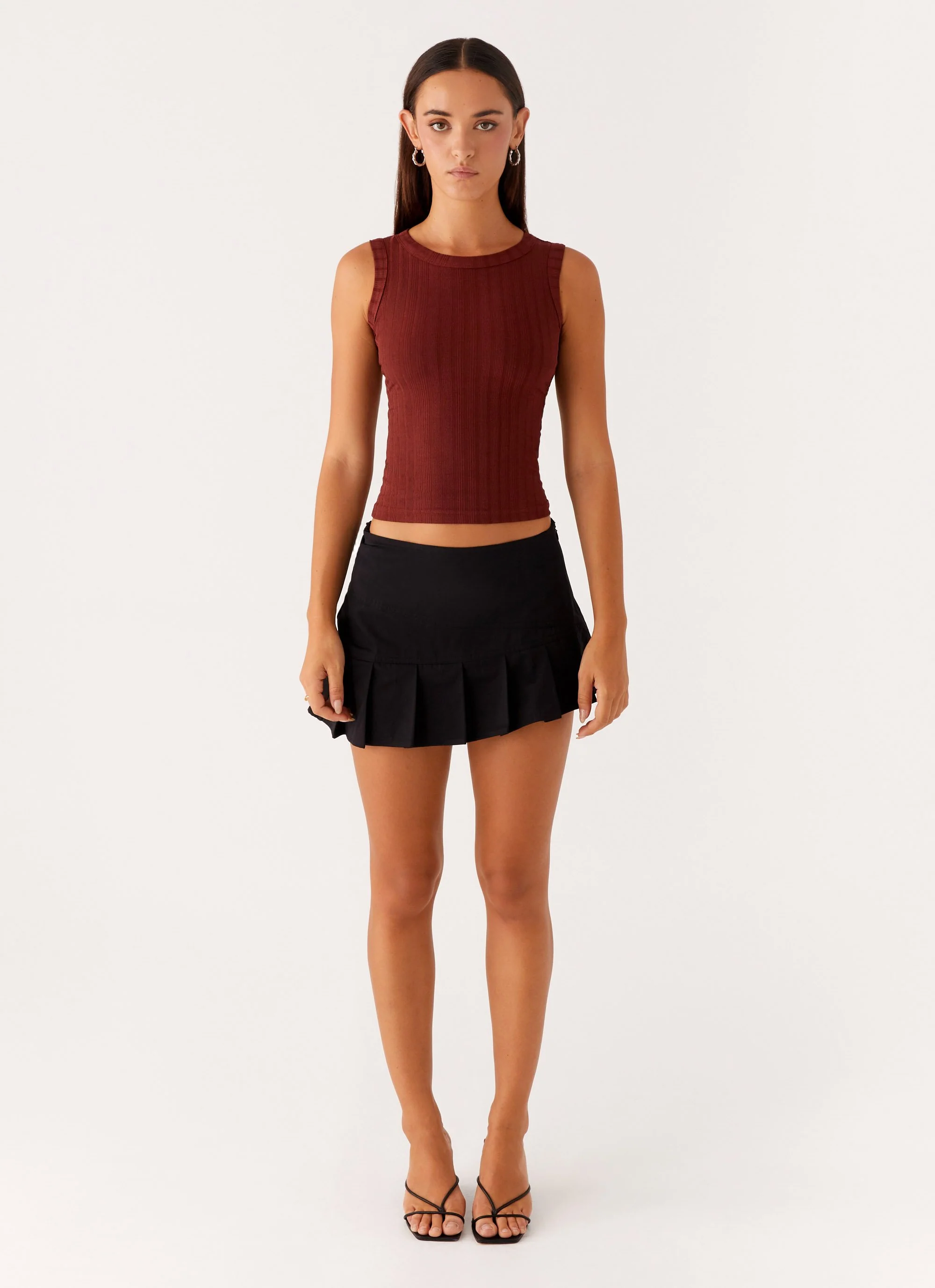 Malene Ribbed Top - Brown - Image 2