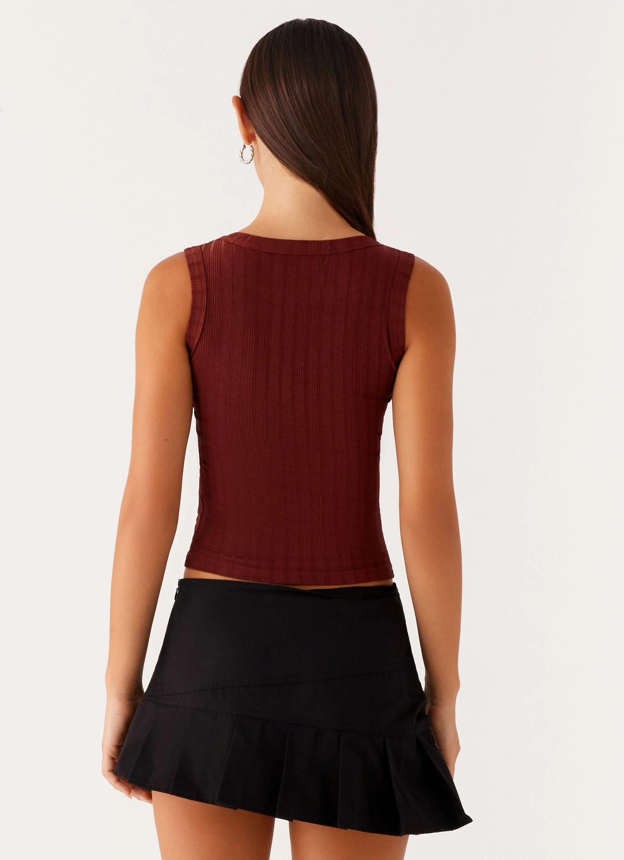 Malene Ribbed Top - Brown - Image 4