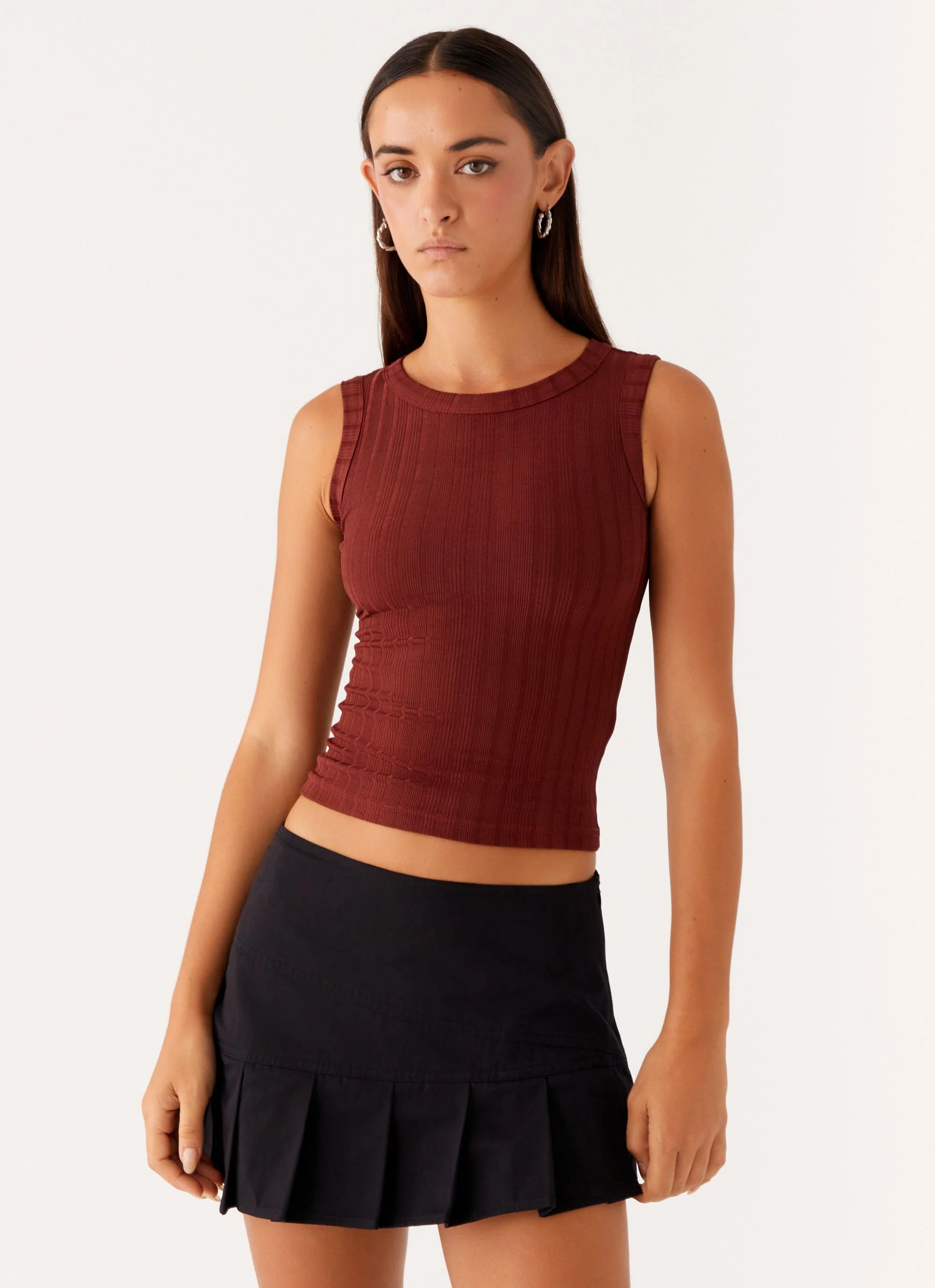 Malene Ribbed Top - Brown - Image 5