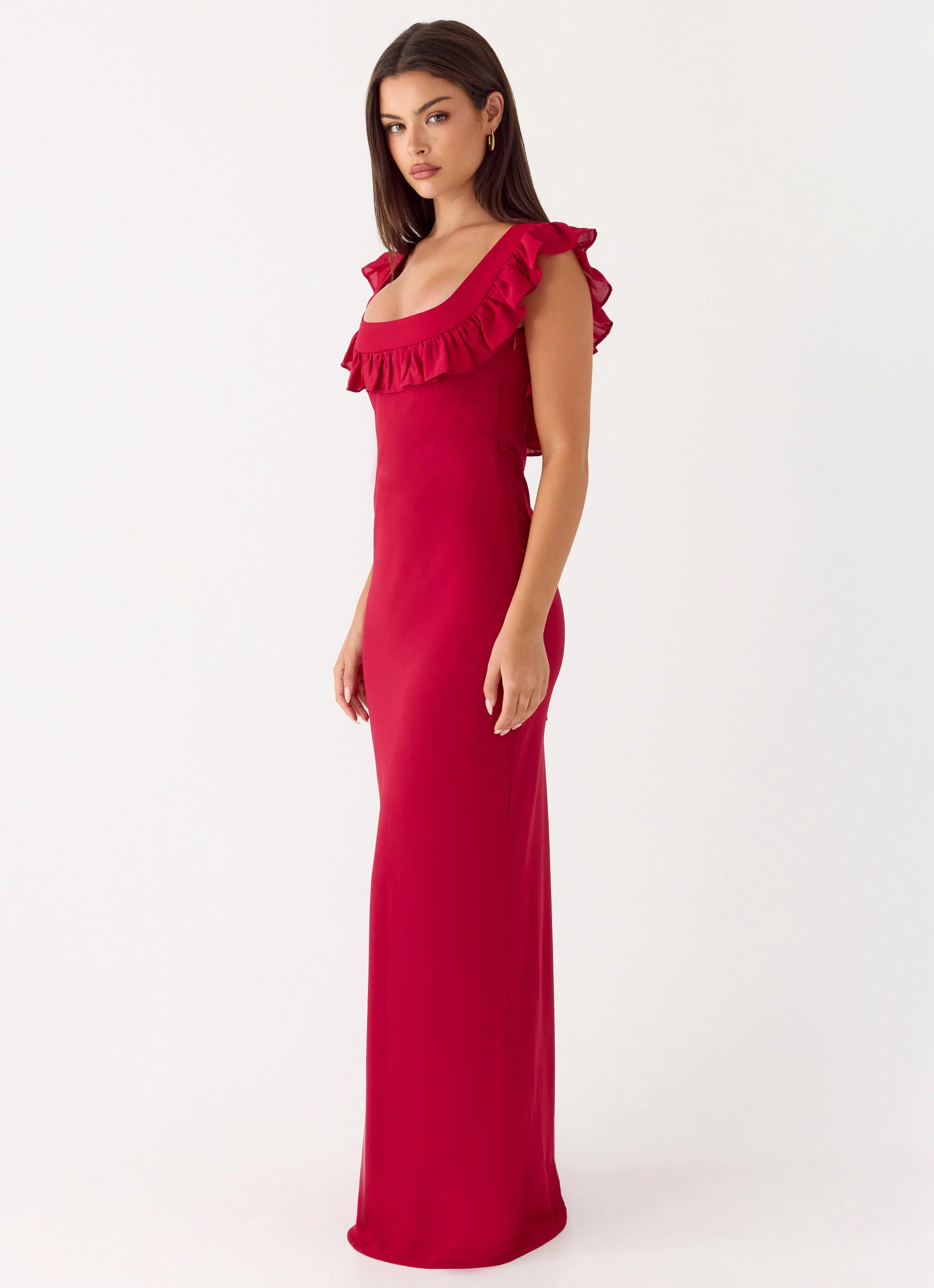 Malina Maxi Dress - Deep Red - Image 2