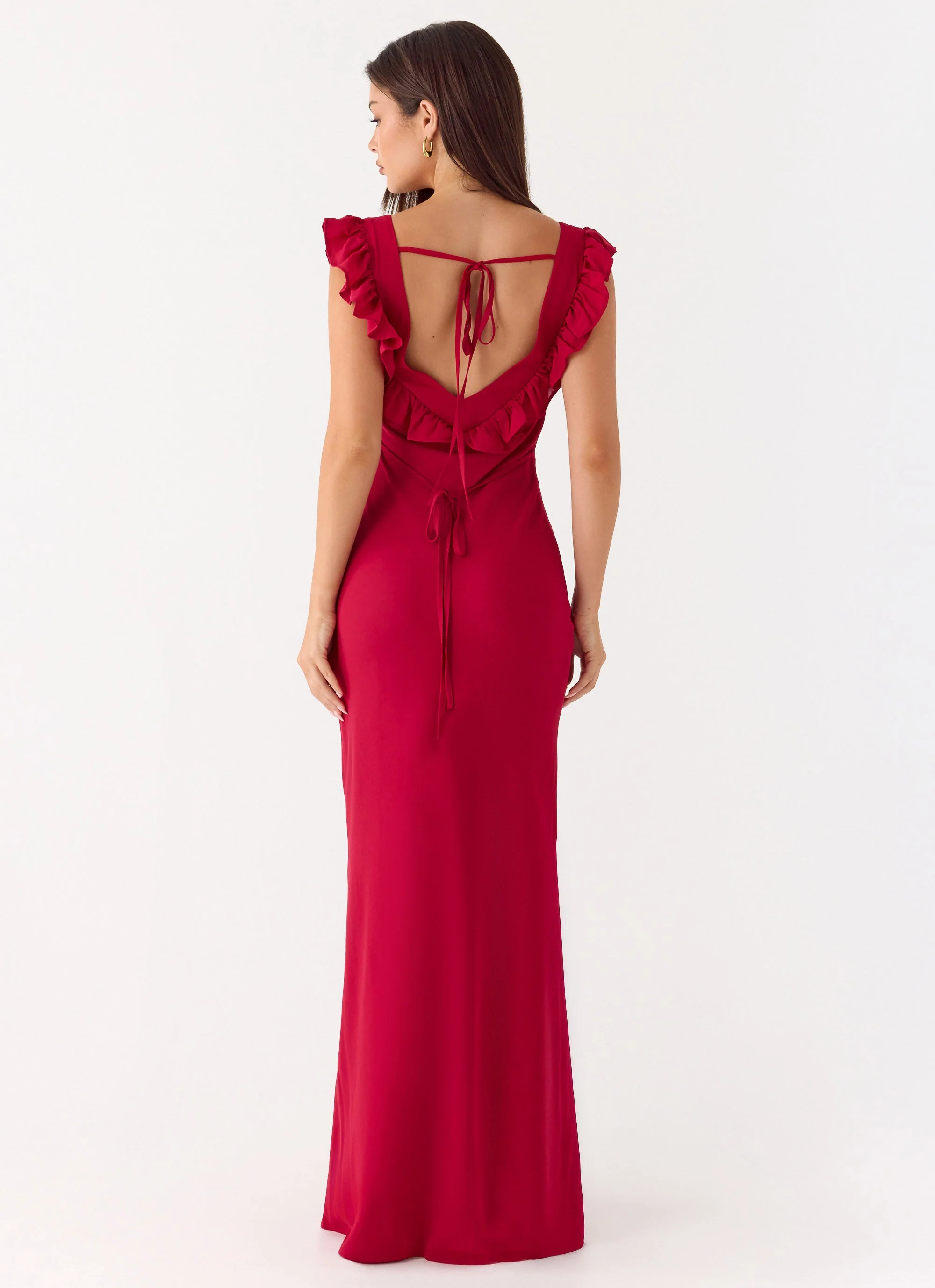 Malina Maxi Dress - Deep Red - Image 3