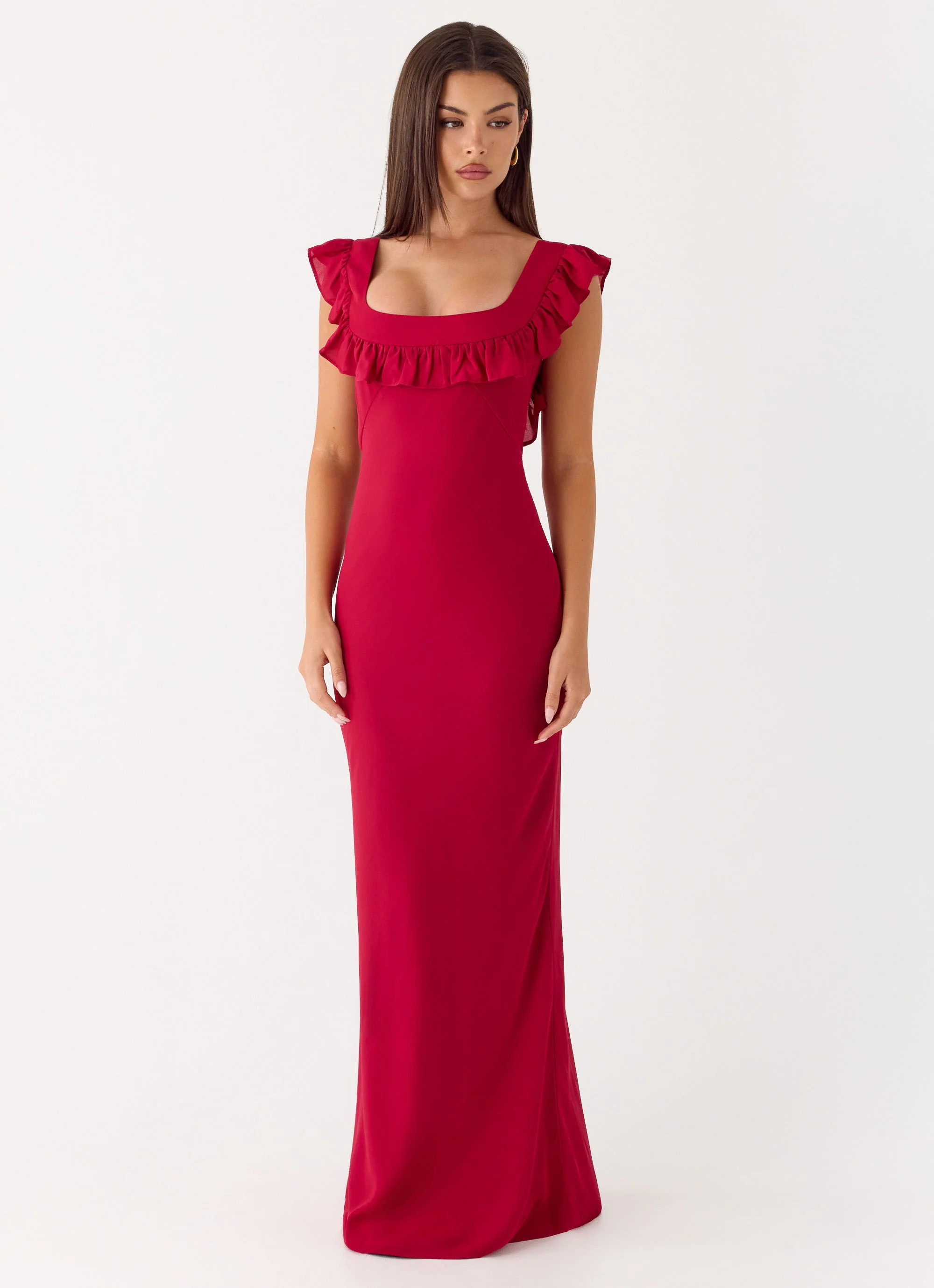 Malina Maxi Dress - Deep Red - Image 4