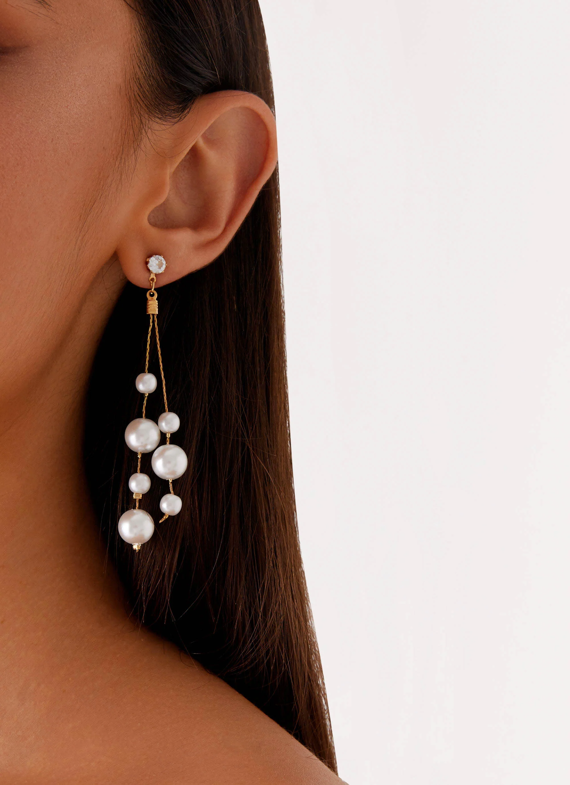 Mallorie Earrings - Pearl - Image 3