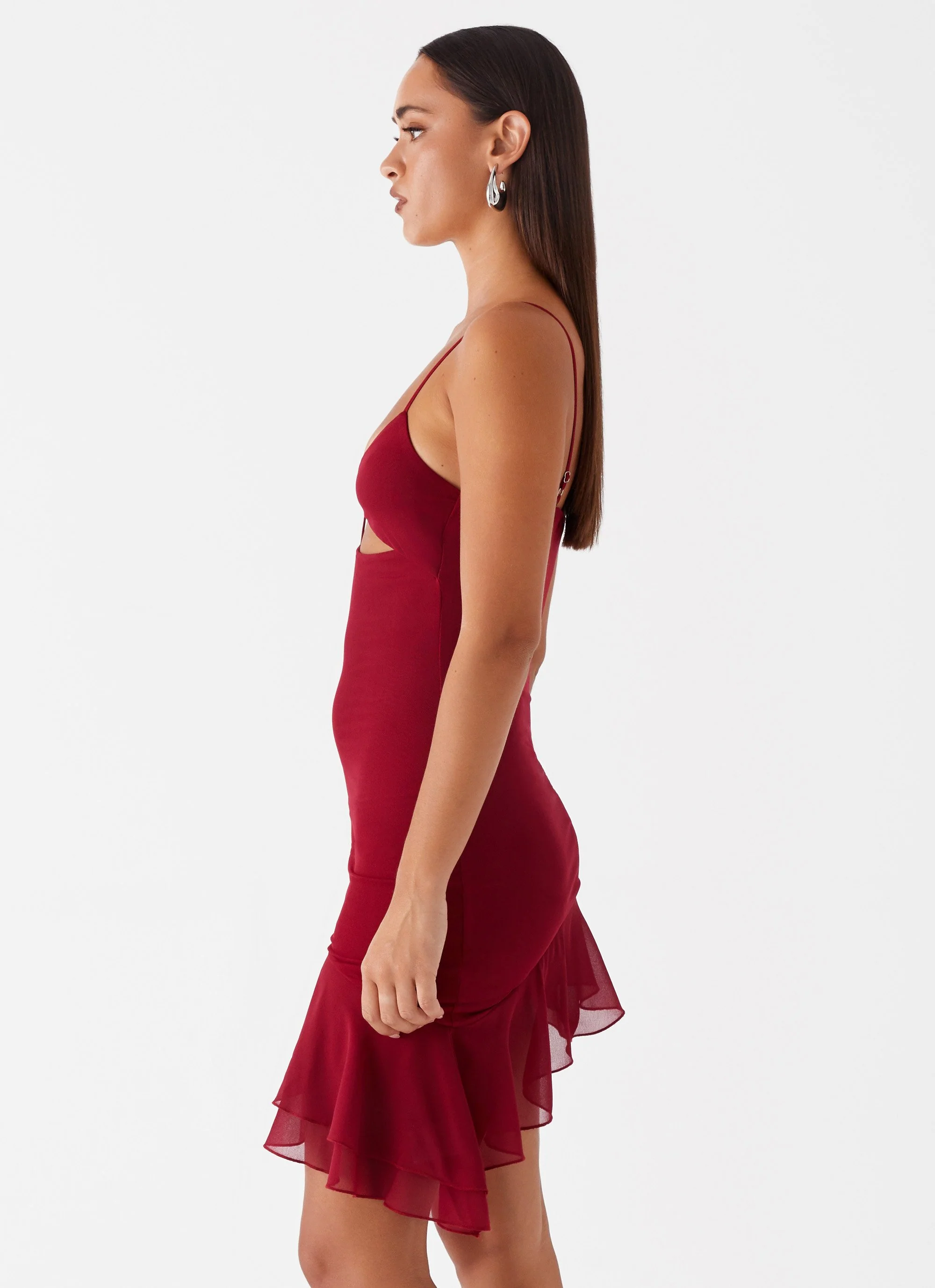 Mallory Mini Dress - Cherry Red - Image 3