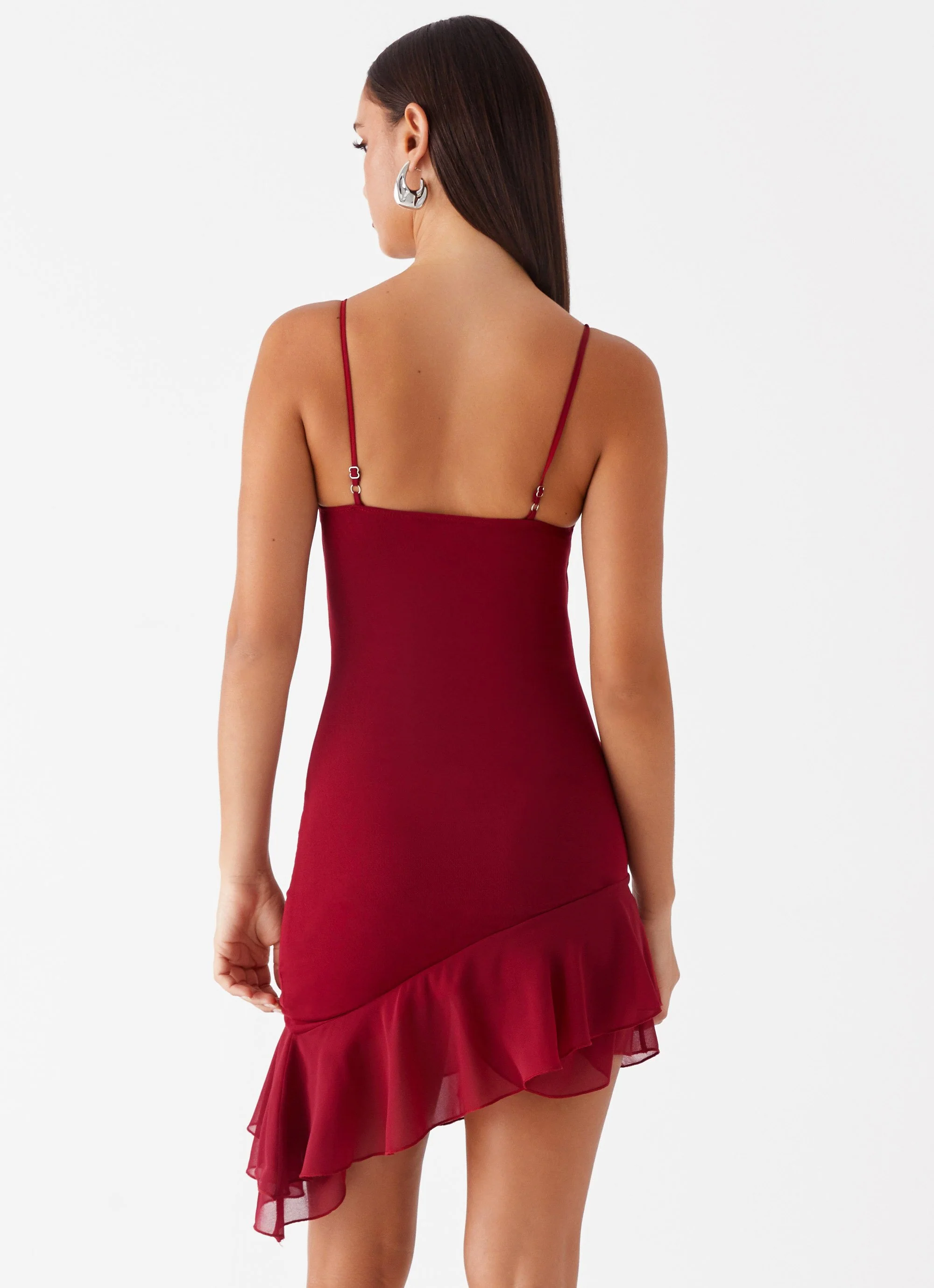 Mallory Mini Dress - Cherry Red - Image 4