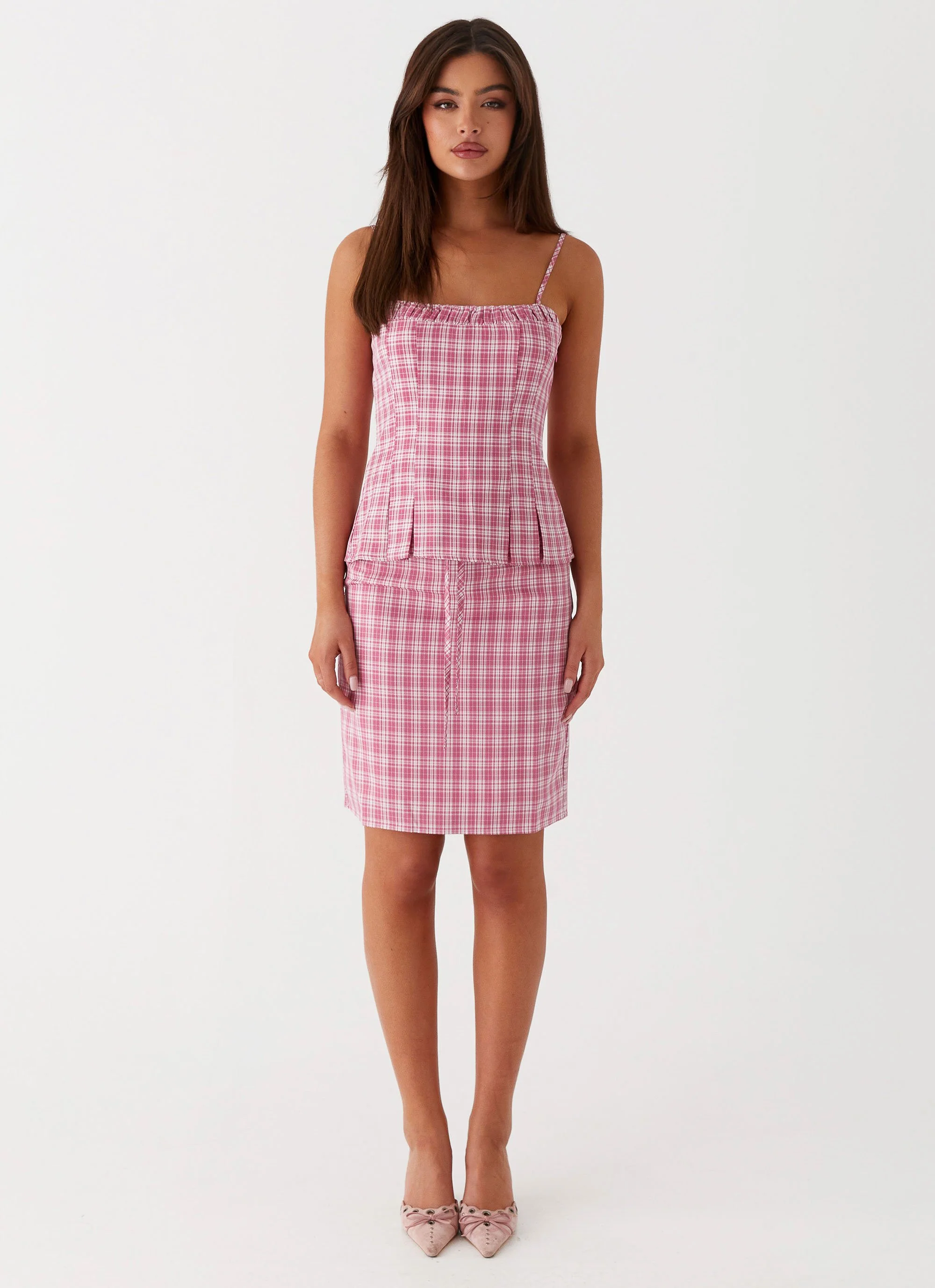 Mamita Midi Skirt - Pink Check - Image 5