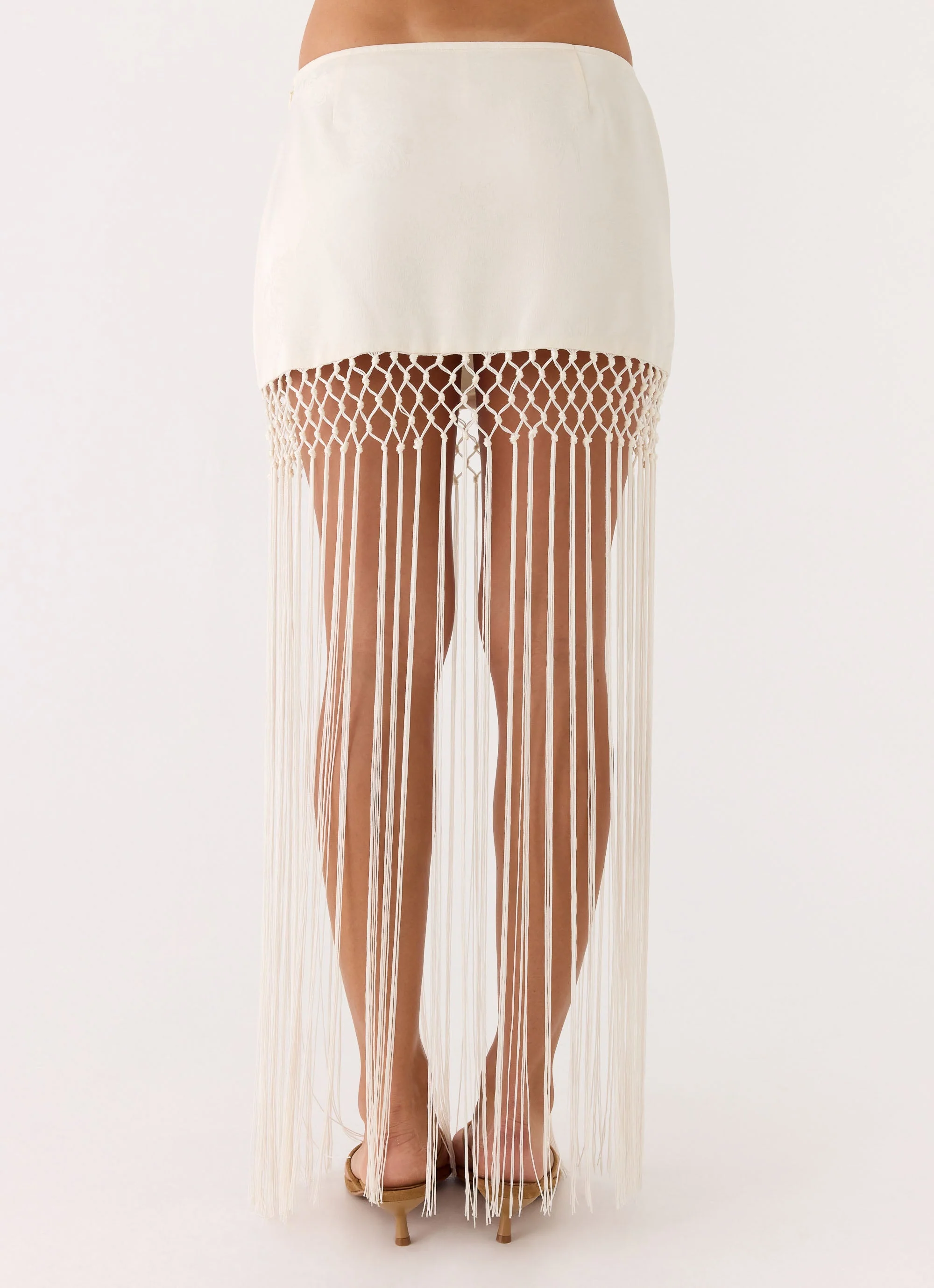 Mania Tassel Mini Skirt - Ivory - Image 3