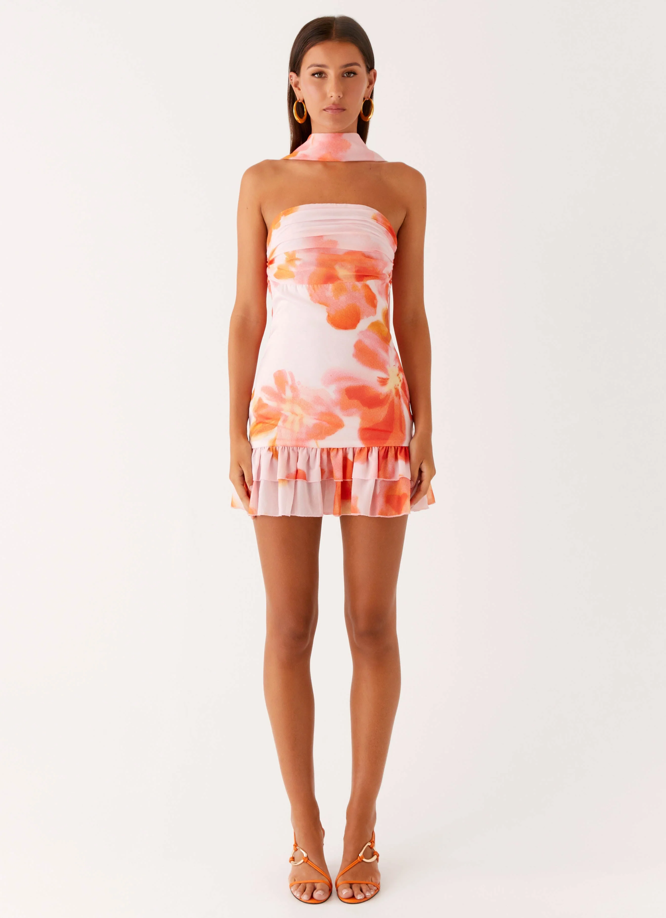 Manon Scarf Mini Dress - Blushing Blossom - Image 5