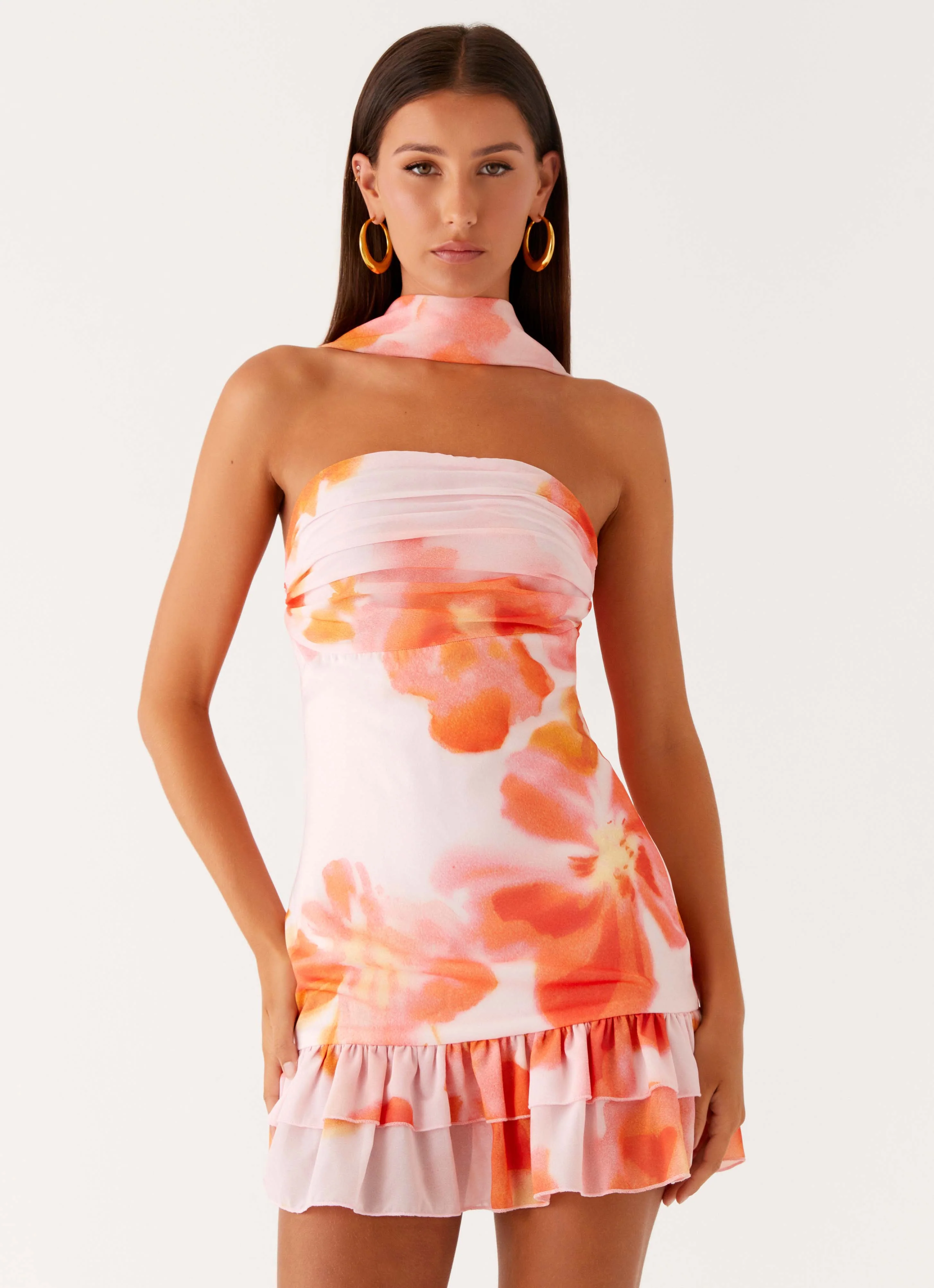 Manon Scarf Mini Dress - Blushing Blossom - Image 6
