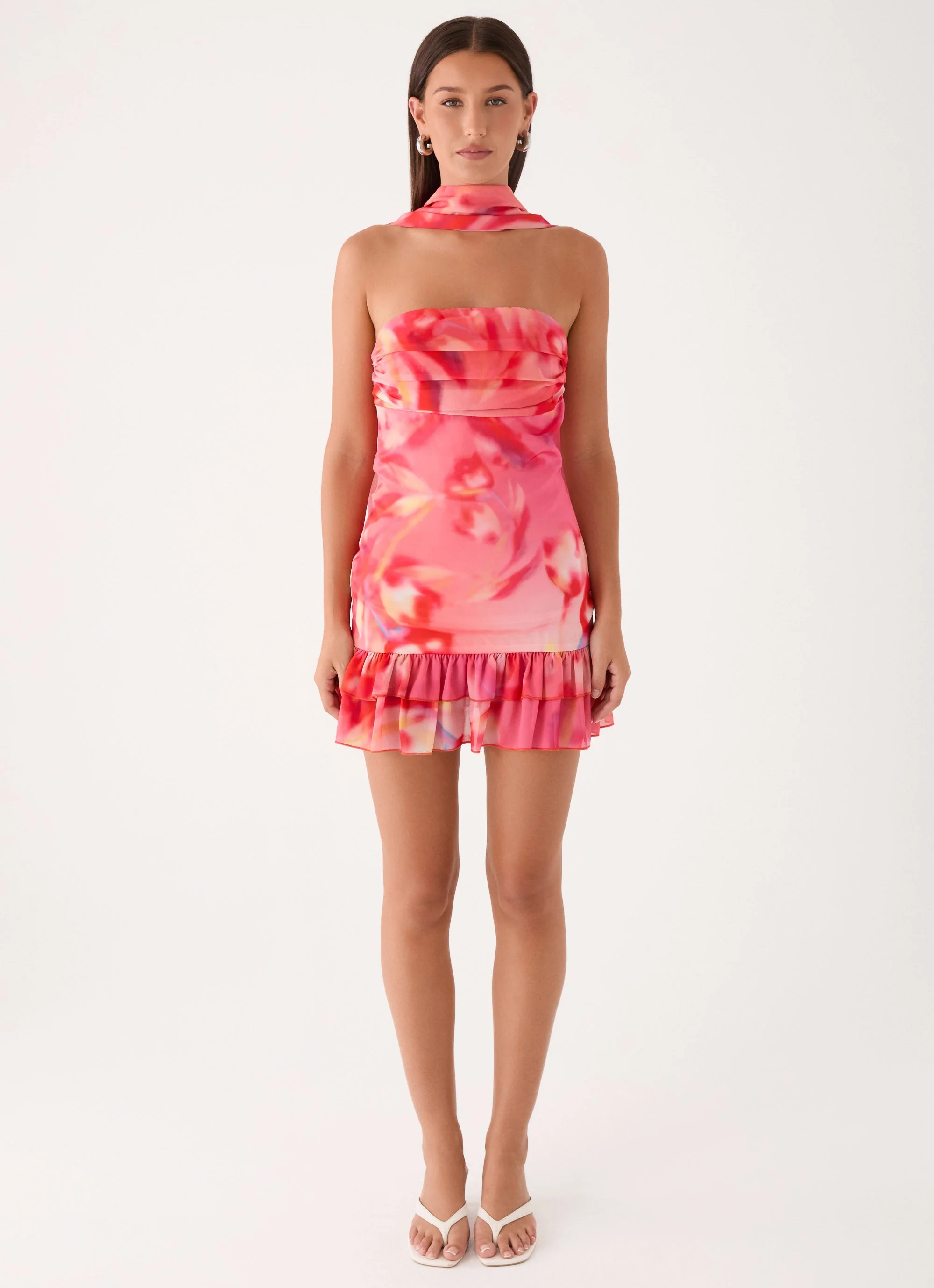 Manon Scarf Mini Dress - Sun Blushed Bloom - Image 4