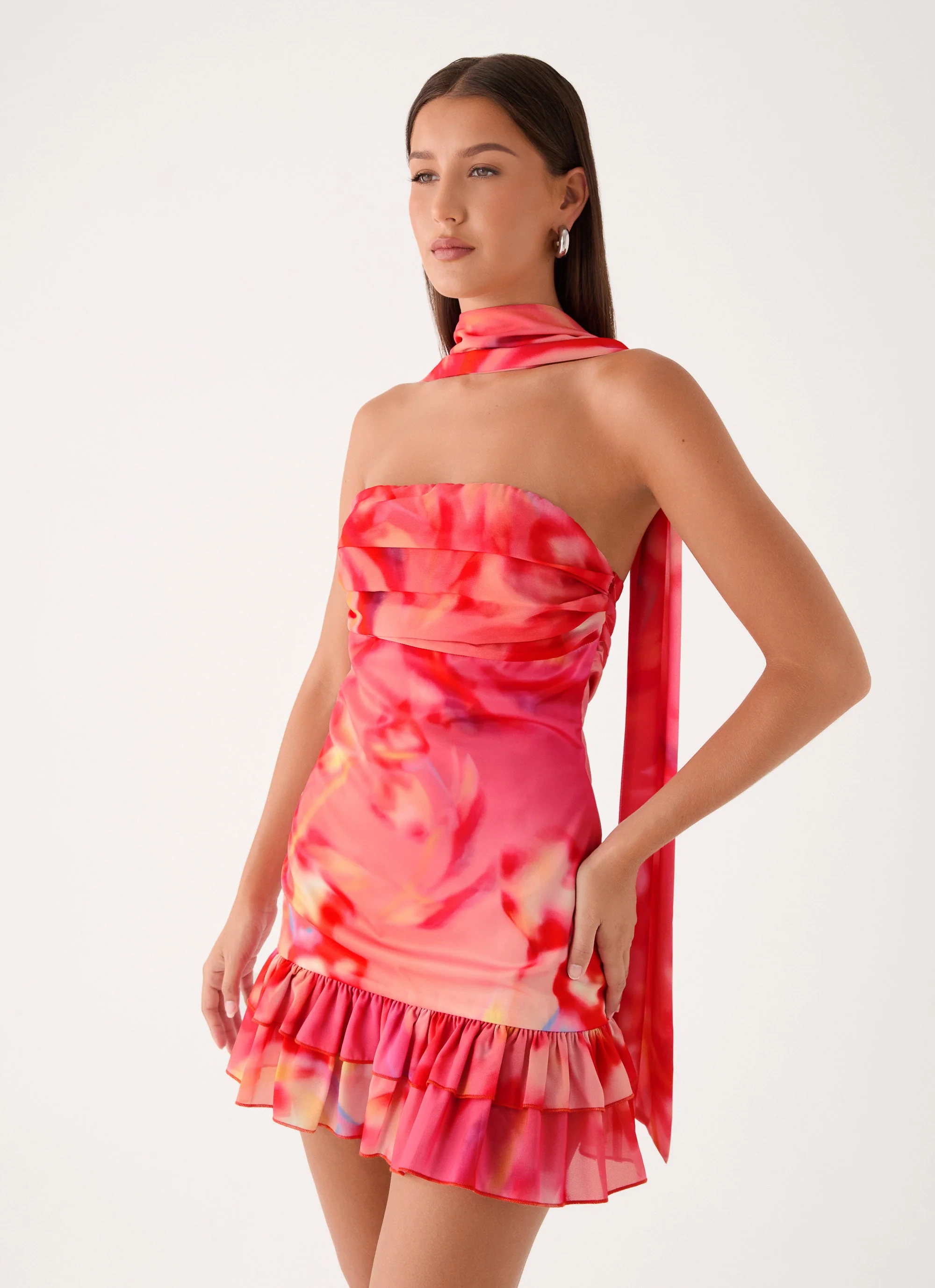 Manon Scarf Mini Dress - Sun Blushed Bloom - Image 5