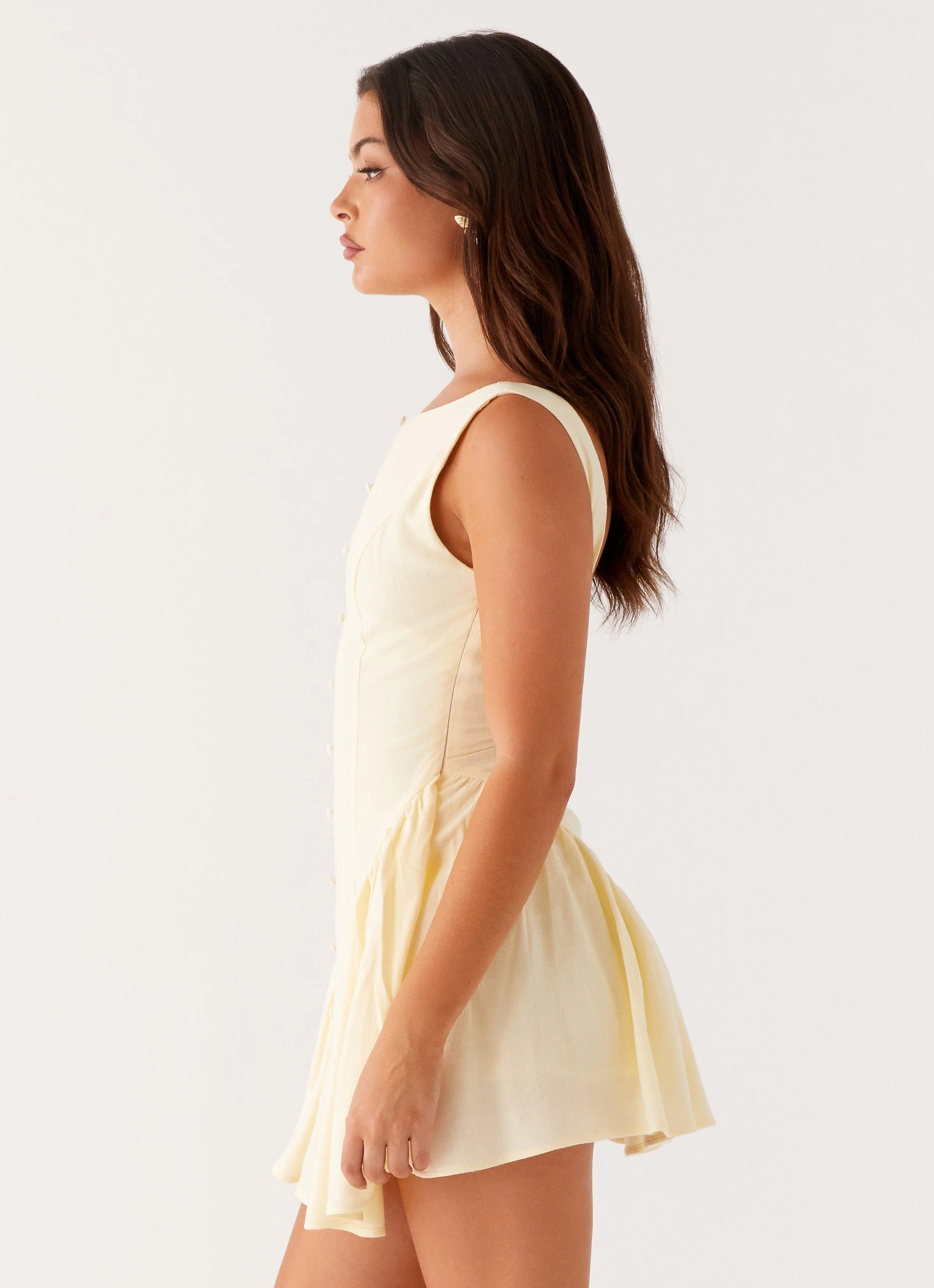 Margo Mini Dress - Pale Yellow - Image 3