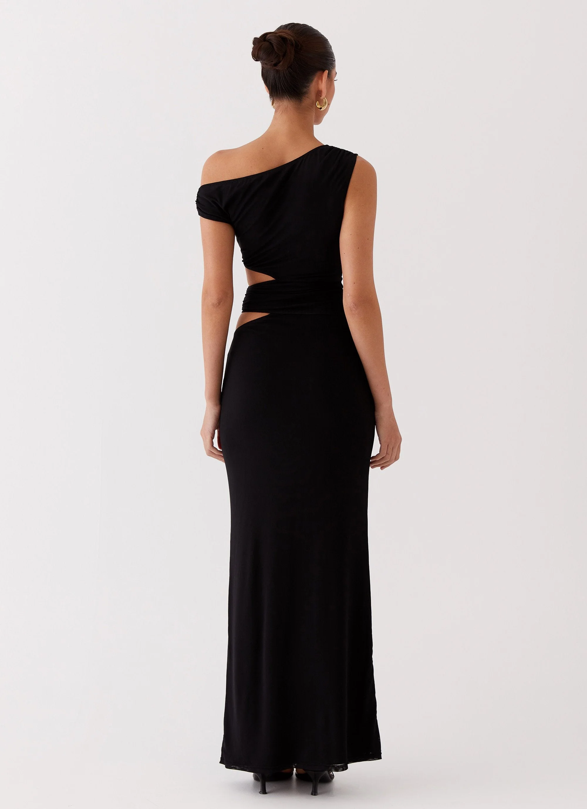 Margot One Shoulder Maxi Dress - Black - Image 3