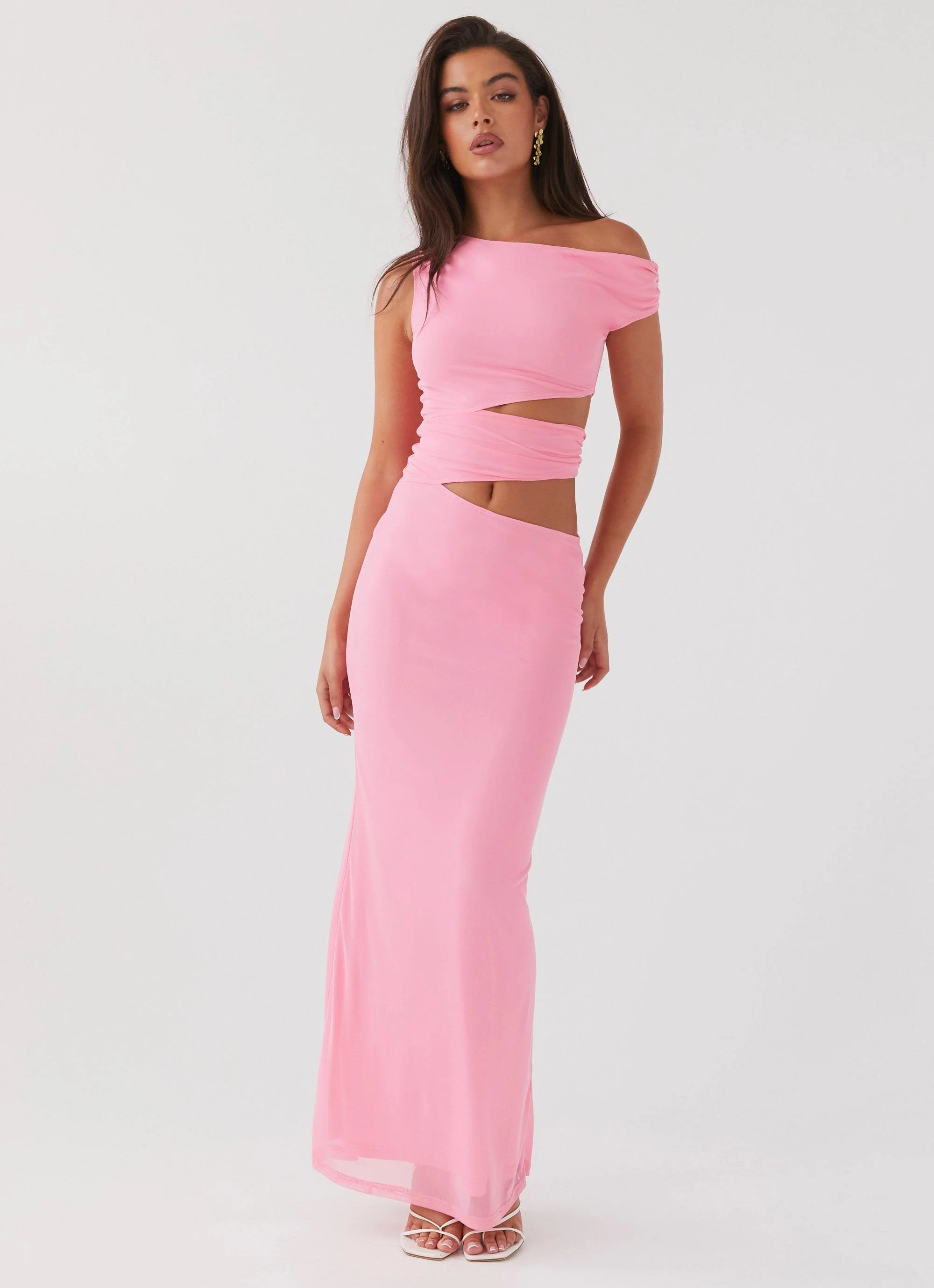 Margot One Shoulder Maxi Dress - Candy - Image 2