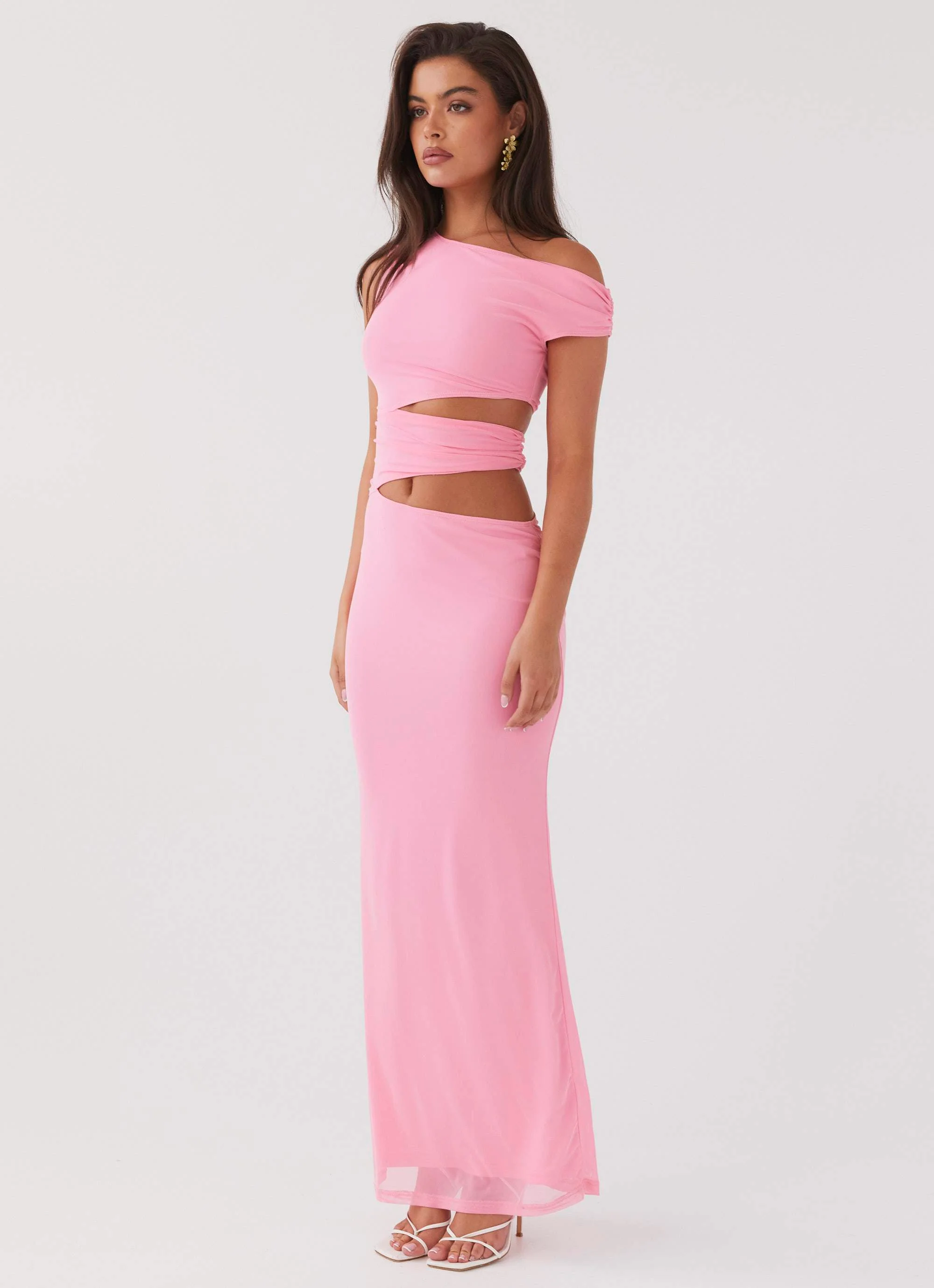 Margot One Shoulder Maxi Dress - Candy - Image 5