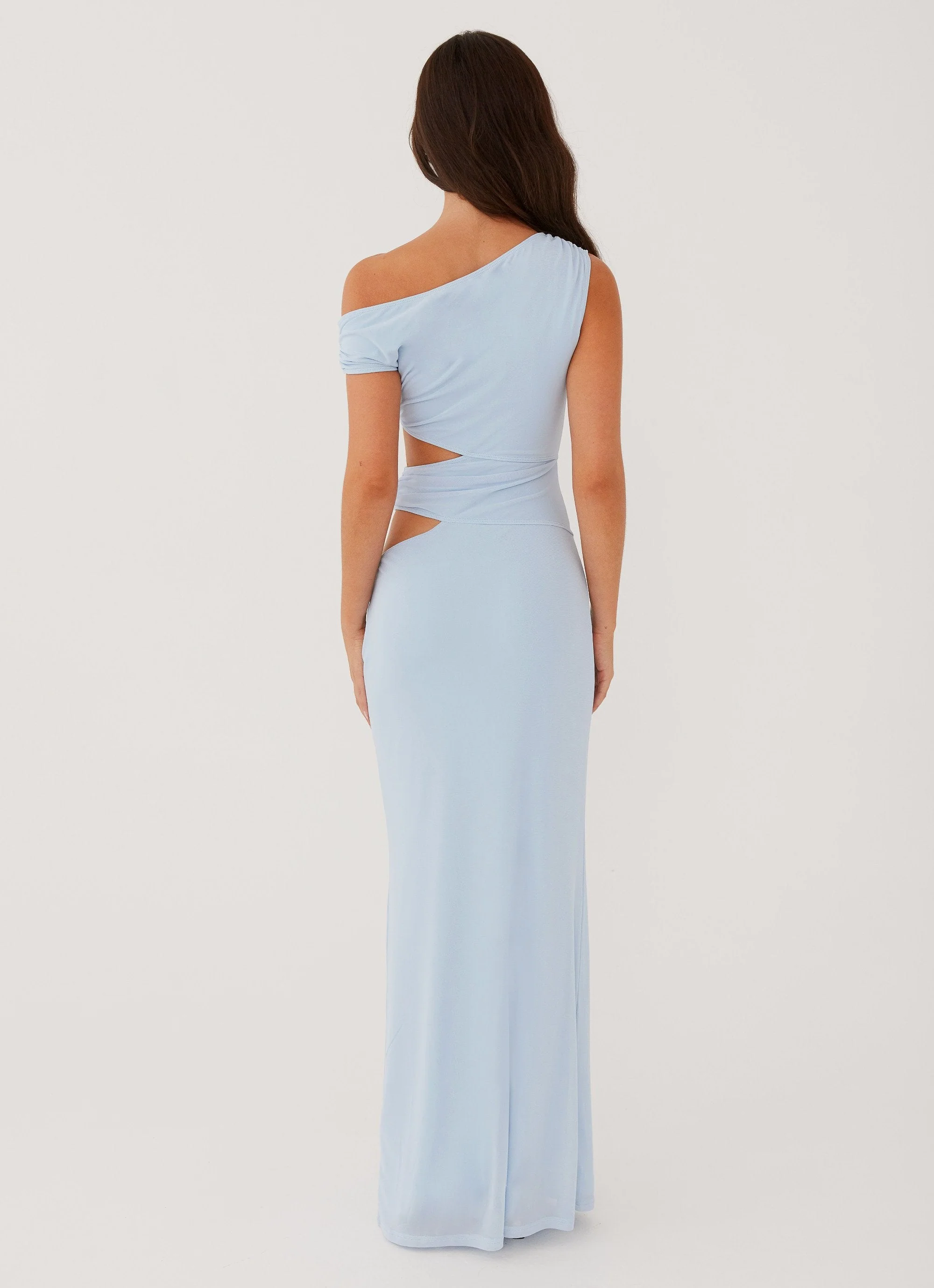Margot One Shoulder Maxi Dress - Sky Blue - Image 6