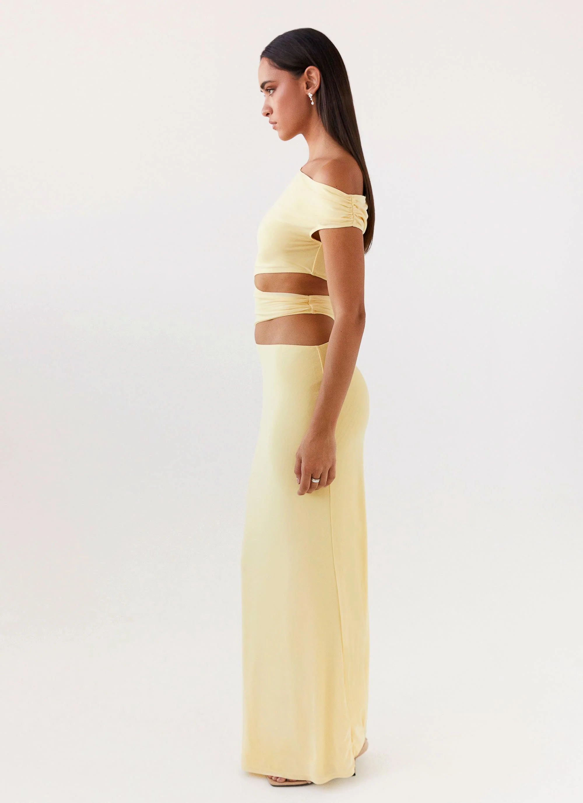Margot One Shoulder Maxi Dress - Yellow - Image 3