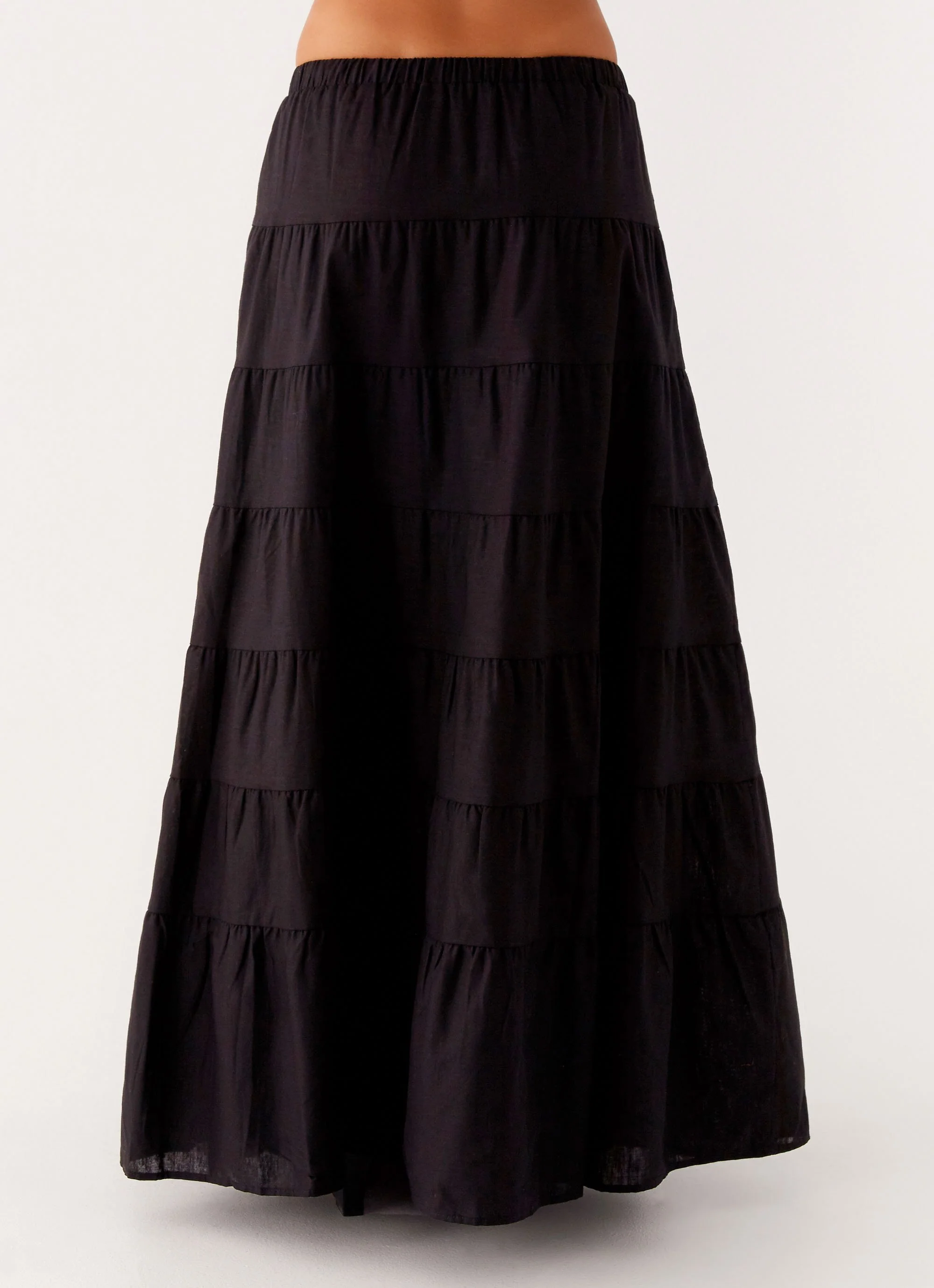 Mariella Linen Maxi Skirt - Black - Image 6