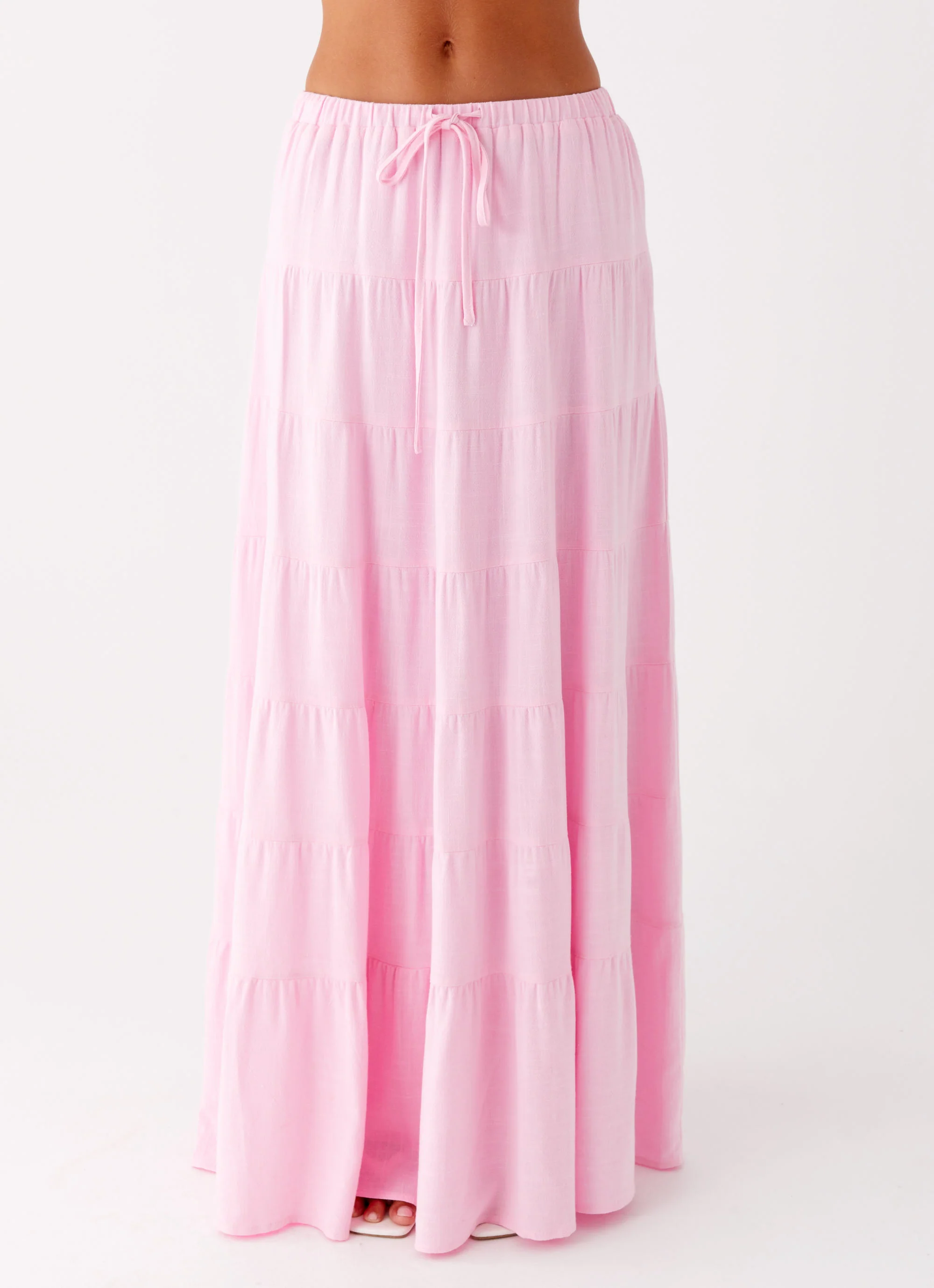 Mariella Linen Maxi Skirt - Pink - Image 4