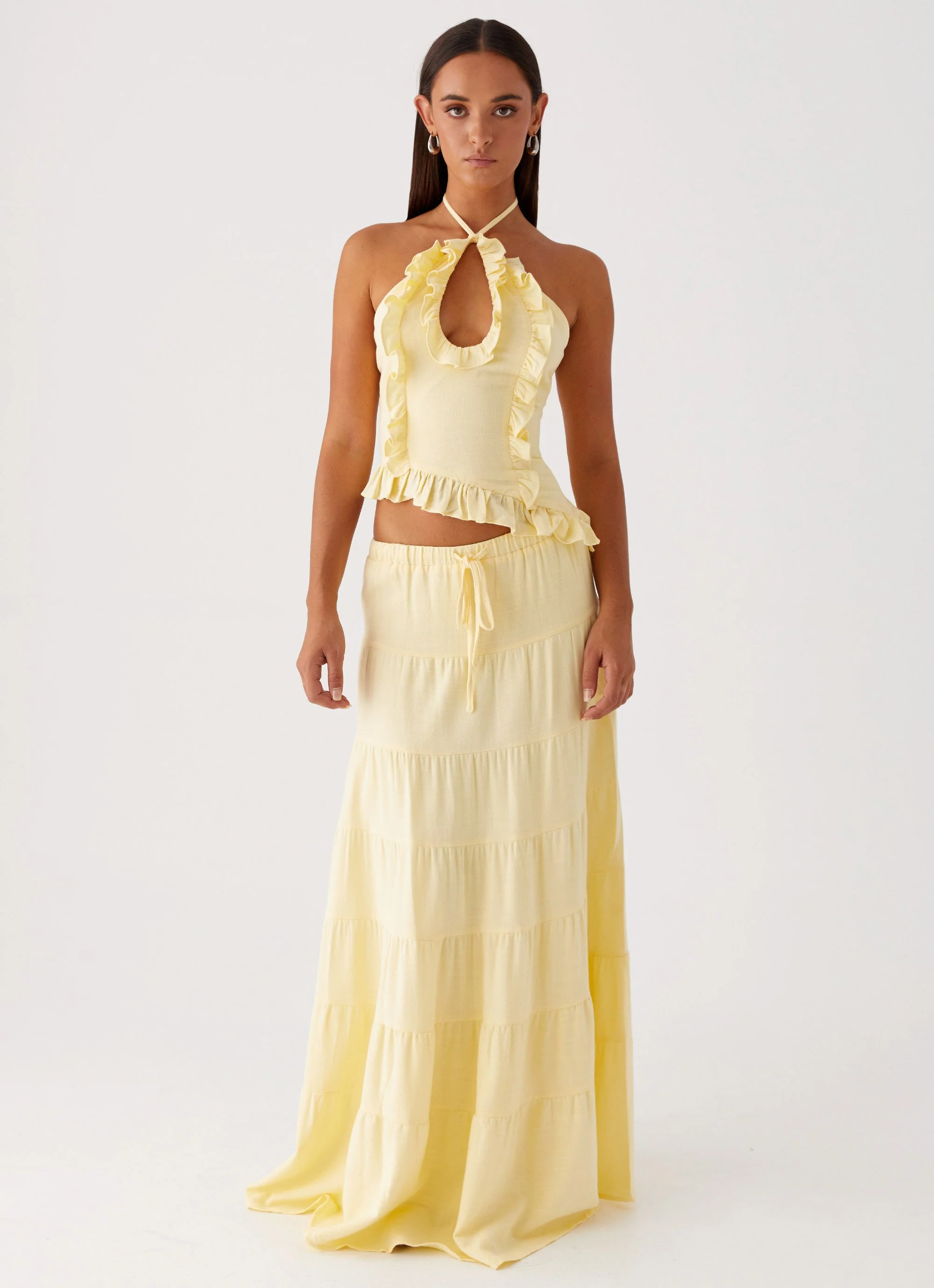Mariella Linen Maxi Skirt - Yellow - Image 2