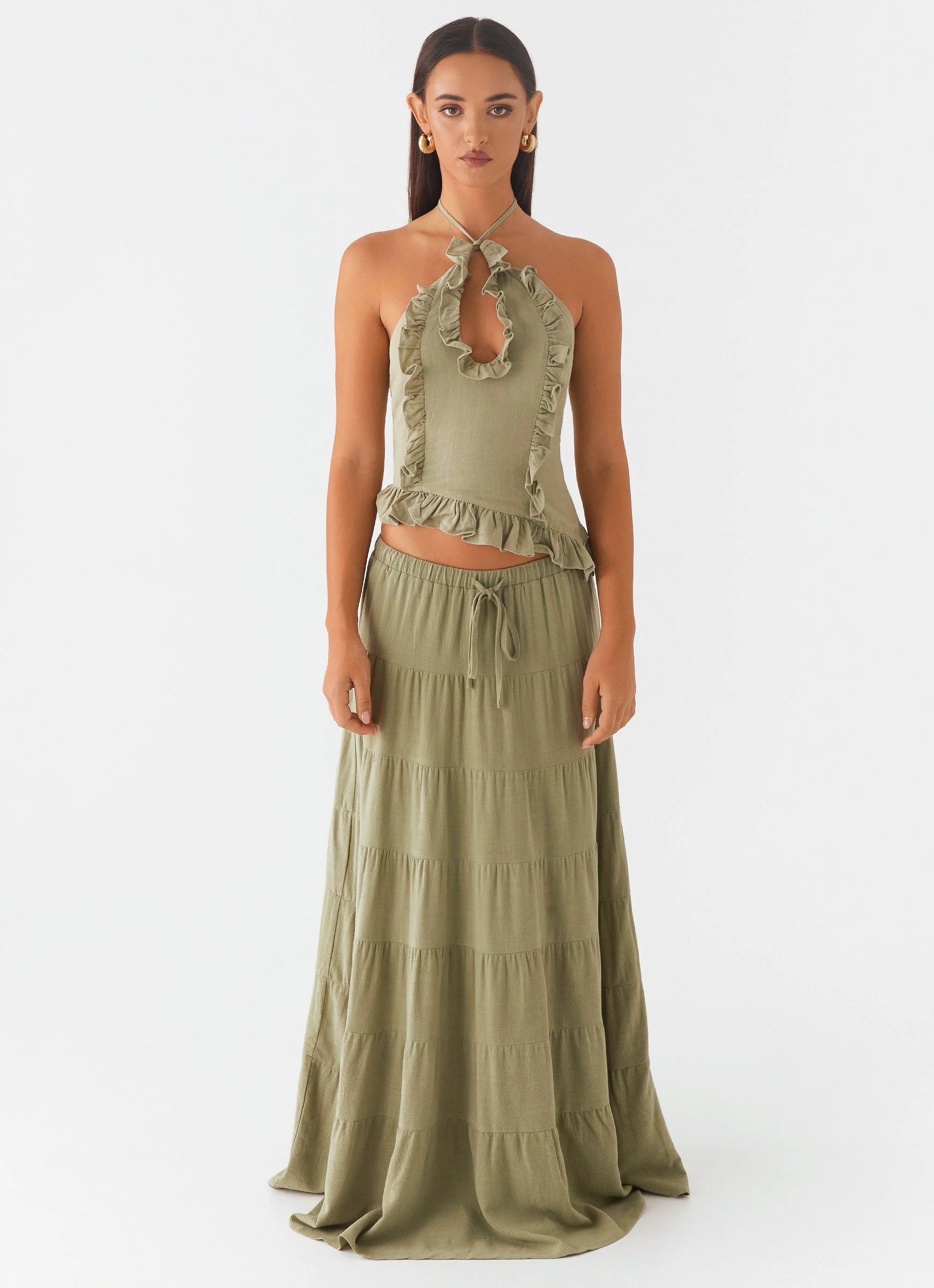 Mariella Linen Top - Sage - Image 2