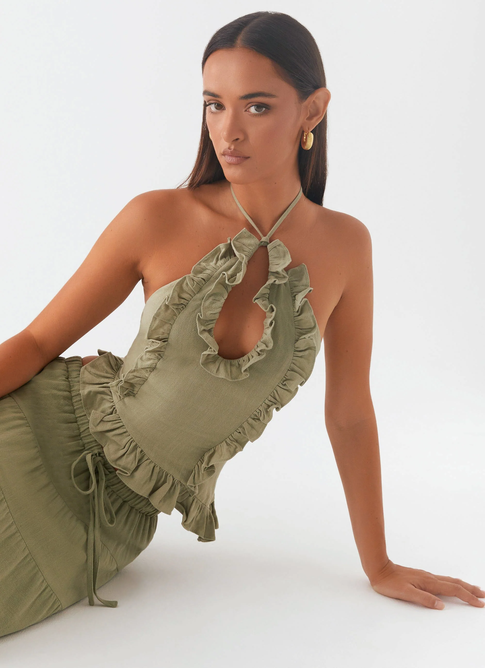 Mariella Linen Top - Sage - Image 5